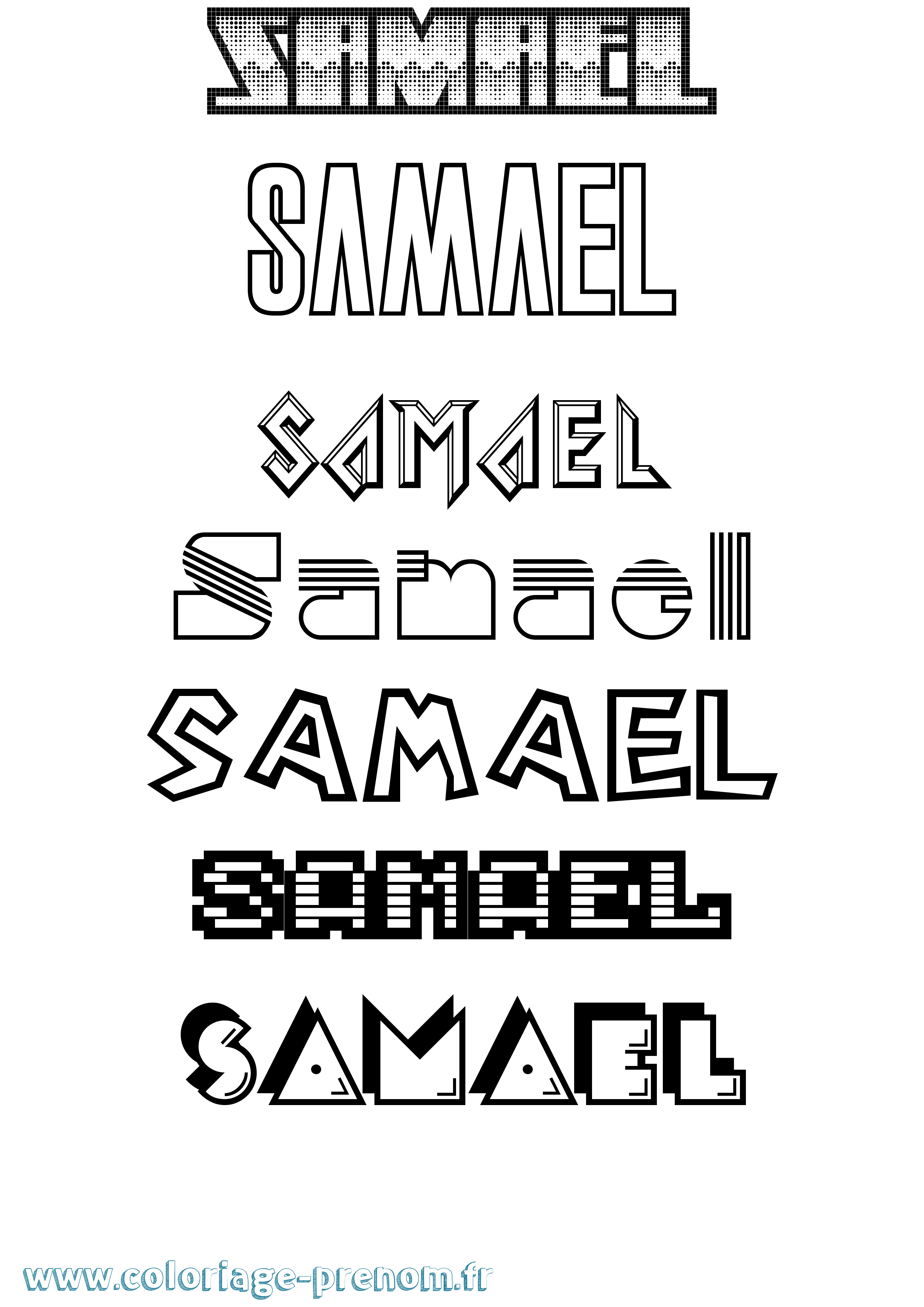 Coloriage prénom Samael Jeux Vidéos