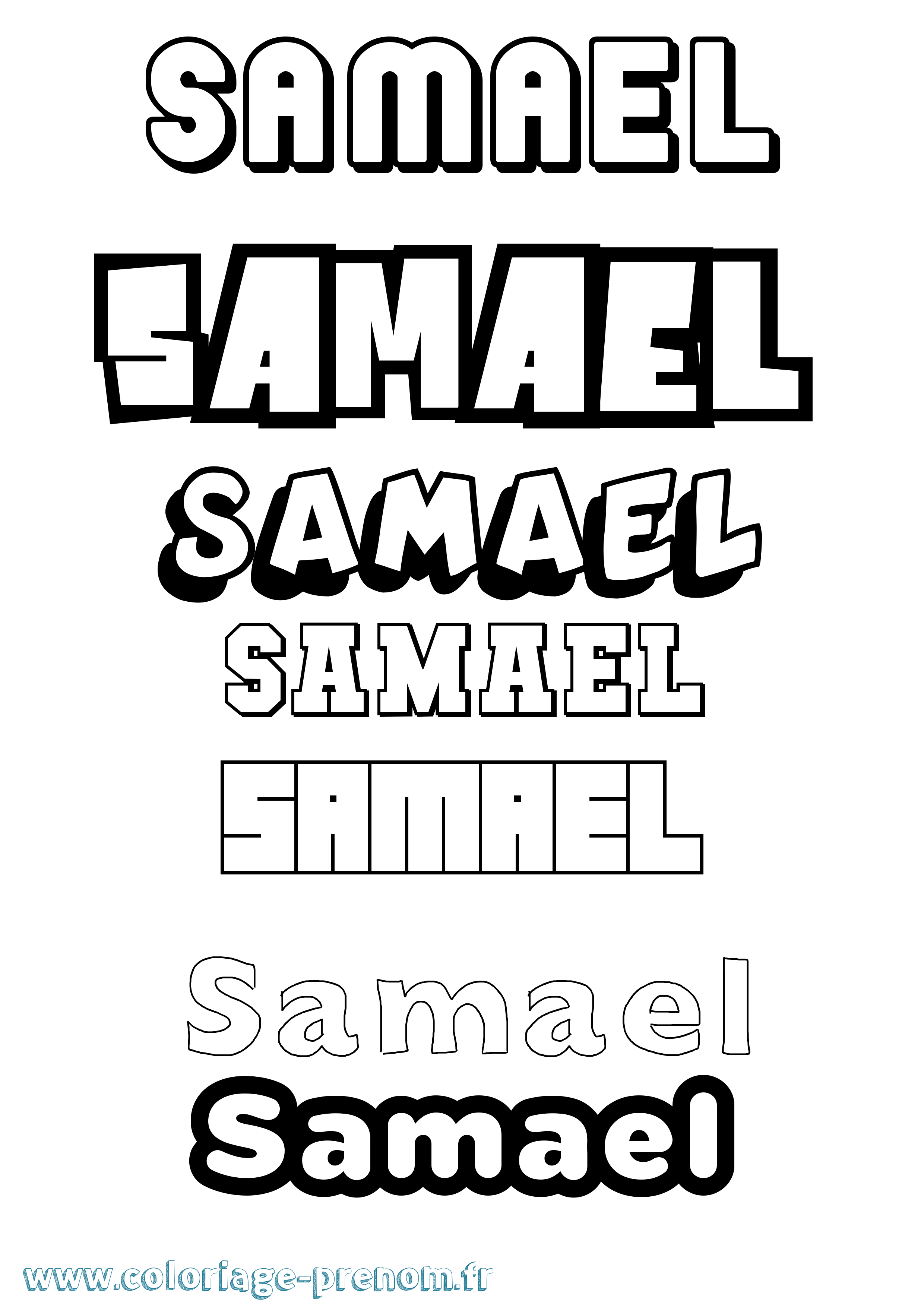 Coloriage Samael Simple Coloriage prénom Samael Simple