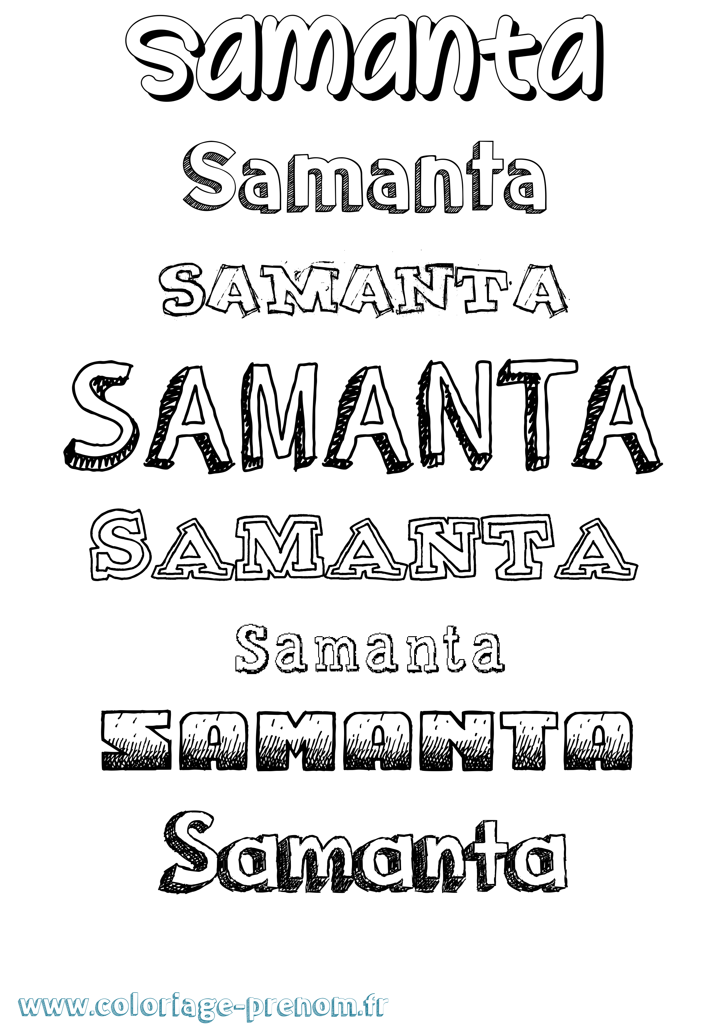 Coloriage prénom Samanta Dessiné