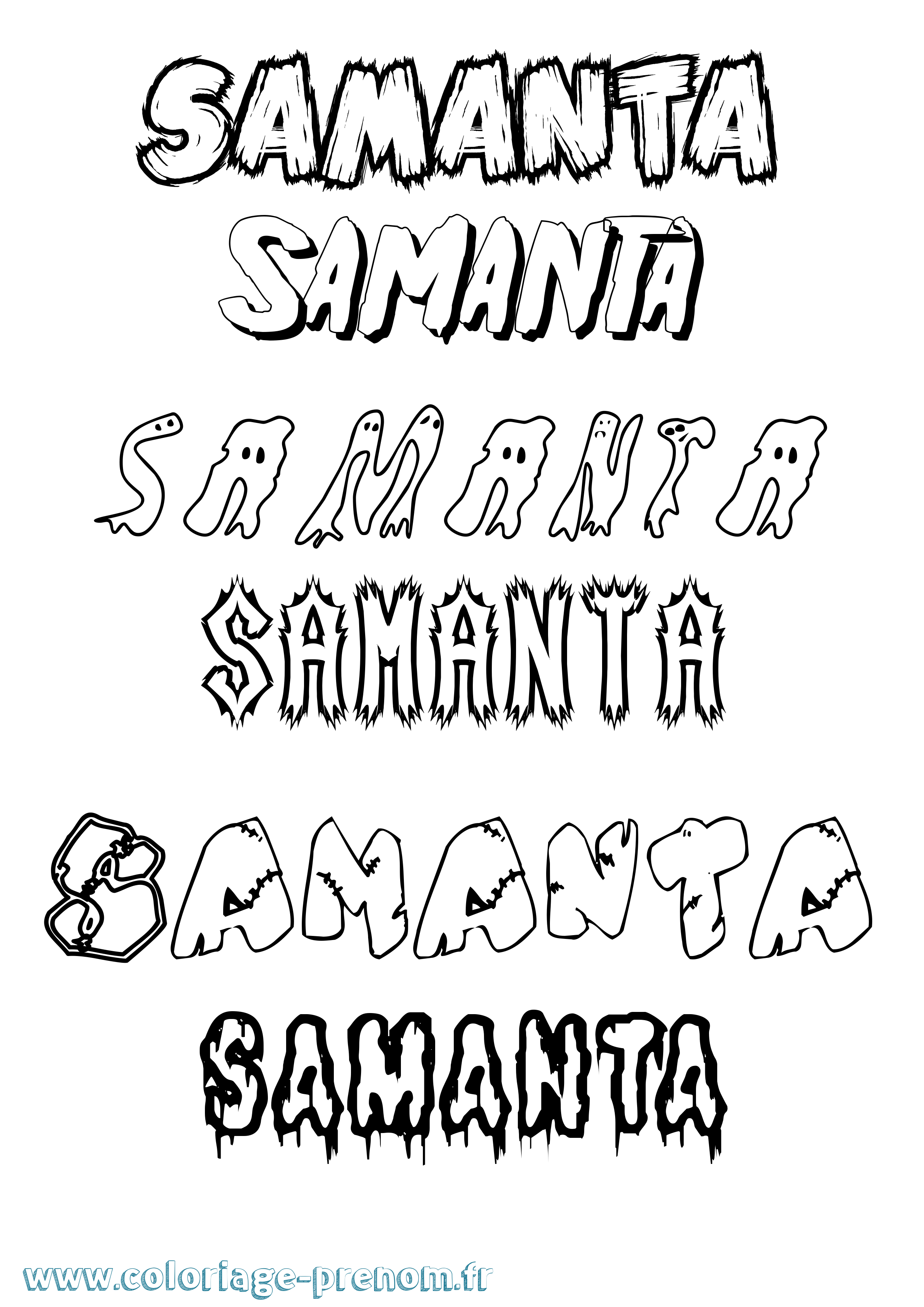 Coloriage prénom Samanta Frisson