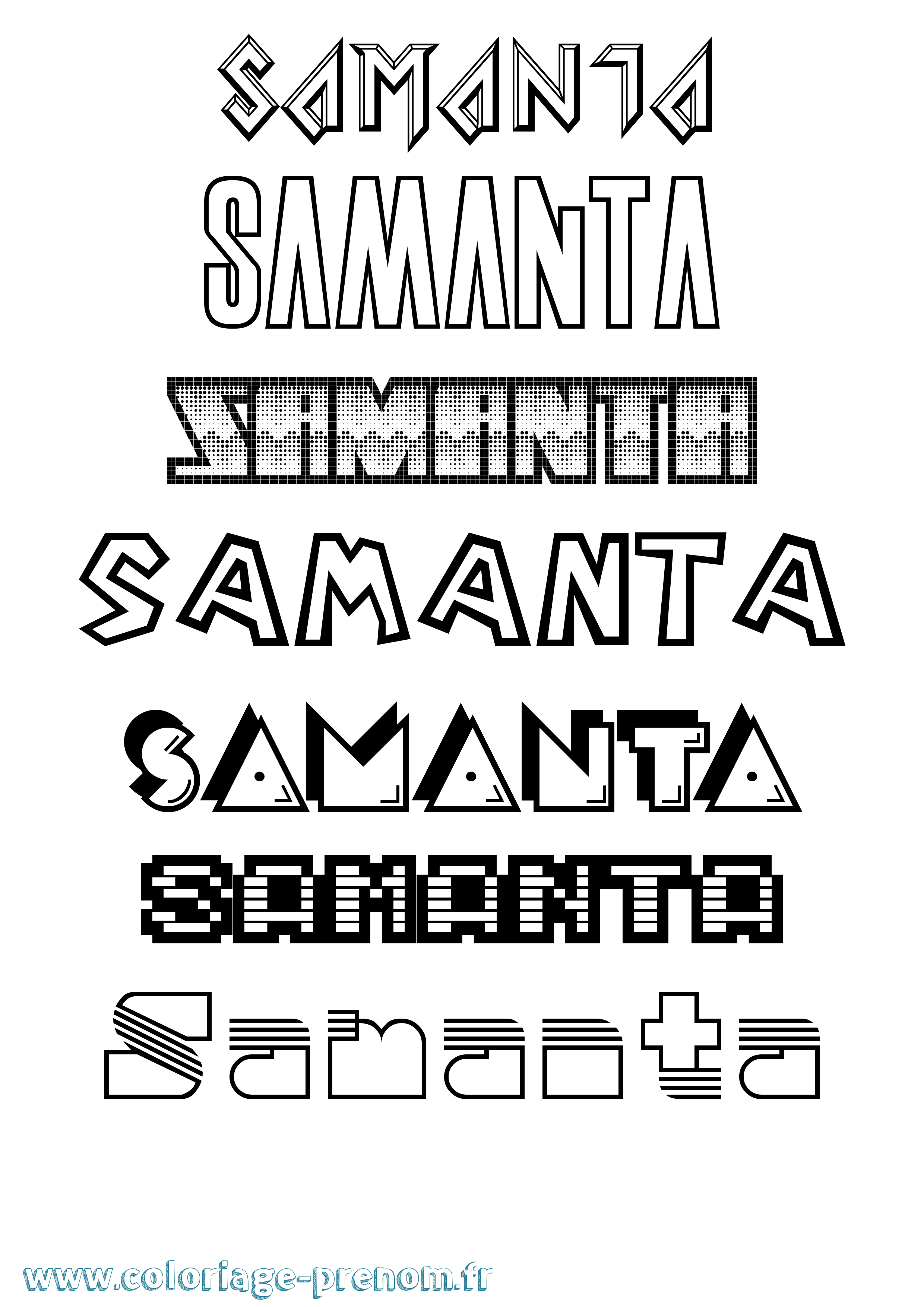 Coloriage prénom Samanta Jeux Vidéos