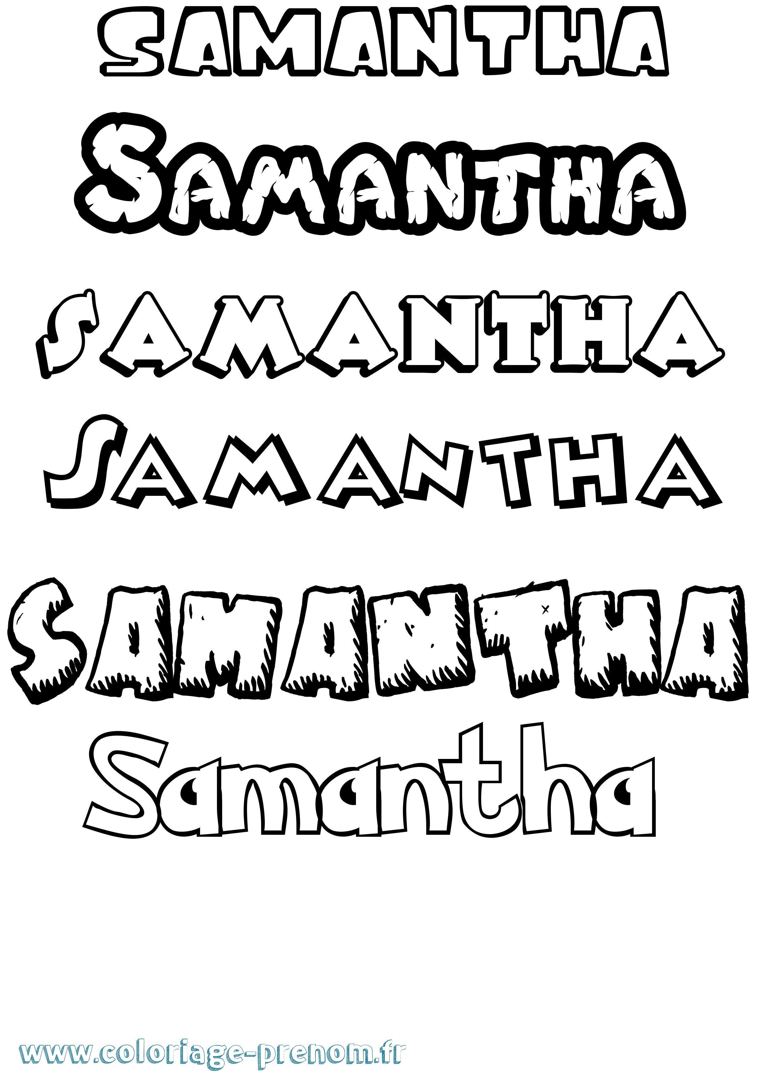 Coloriage prénom Samantha Dessin Animé