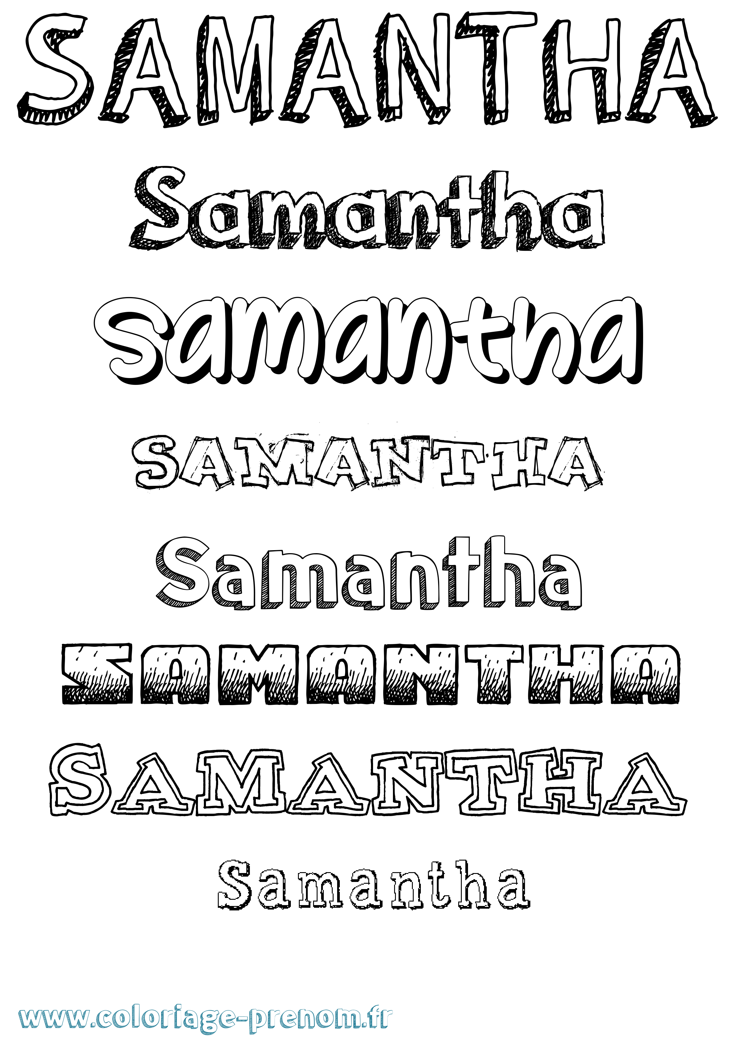 Coloriage prénom Samantha Dessiné