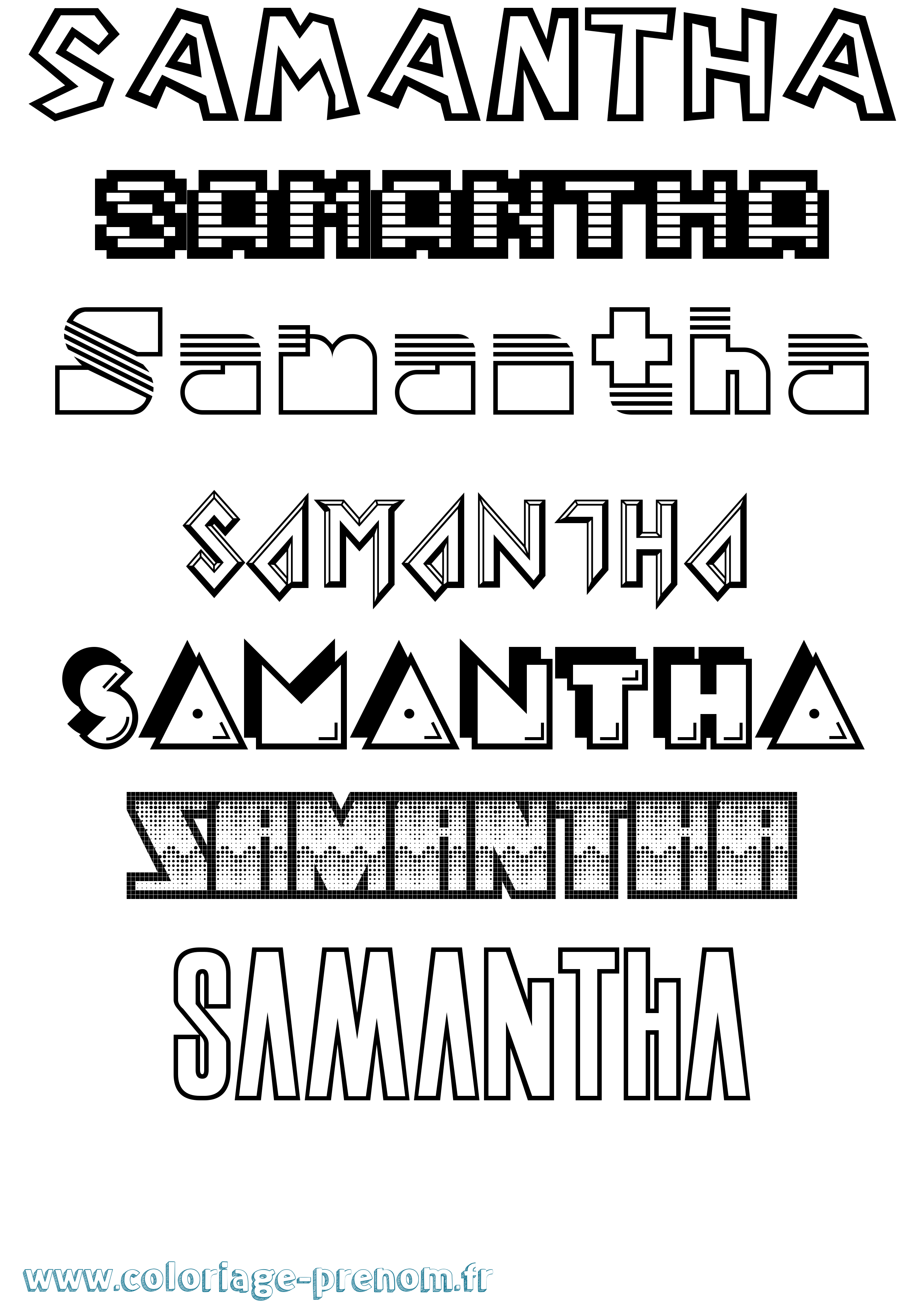 Coloriage prénom Samantha Jeux Vidéos