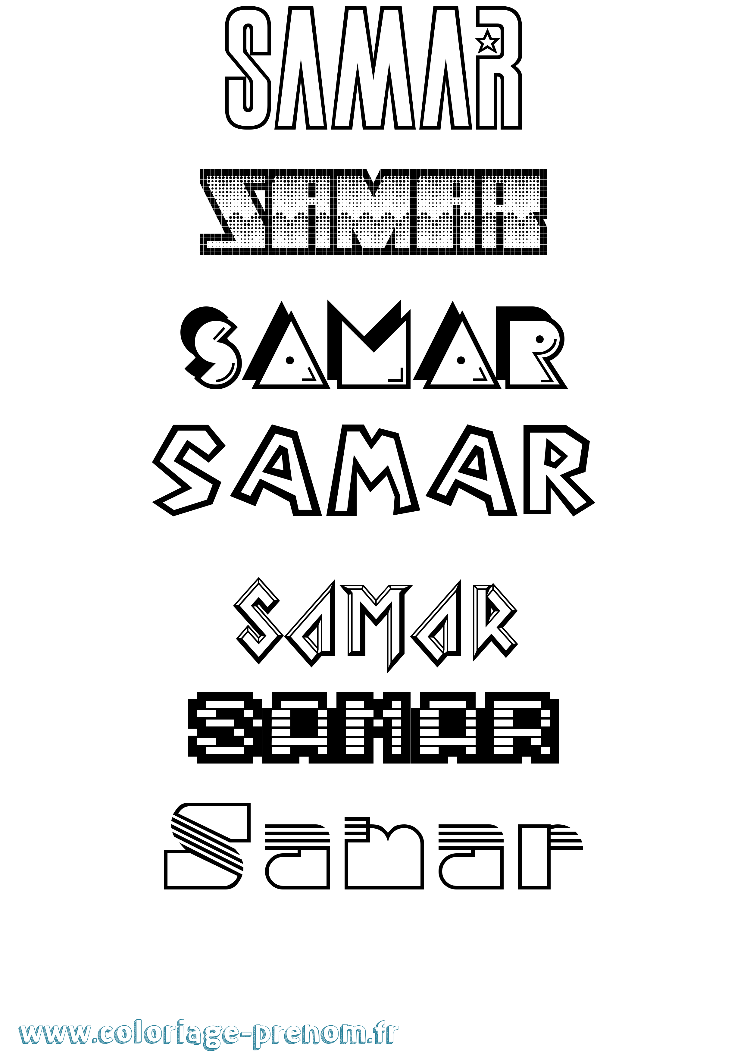 Coloriage prénom Samar Jeux Vidéos