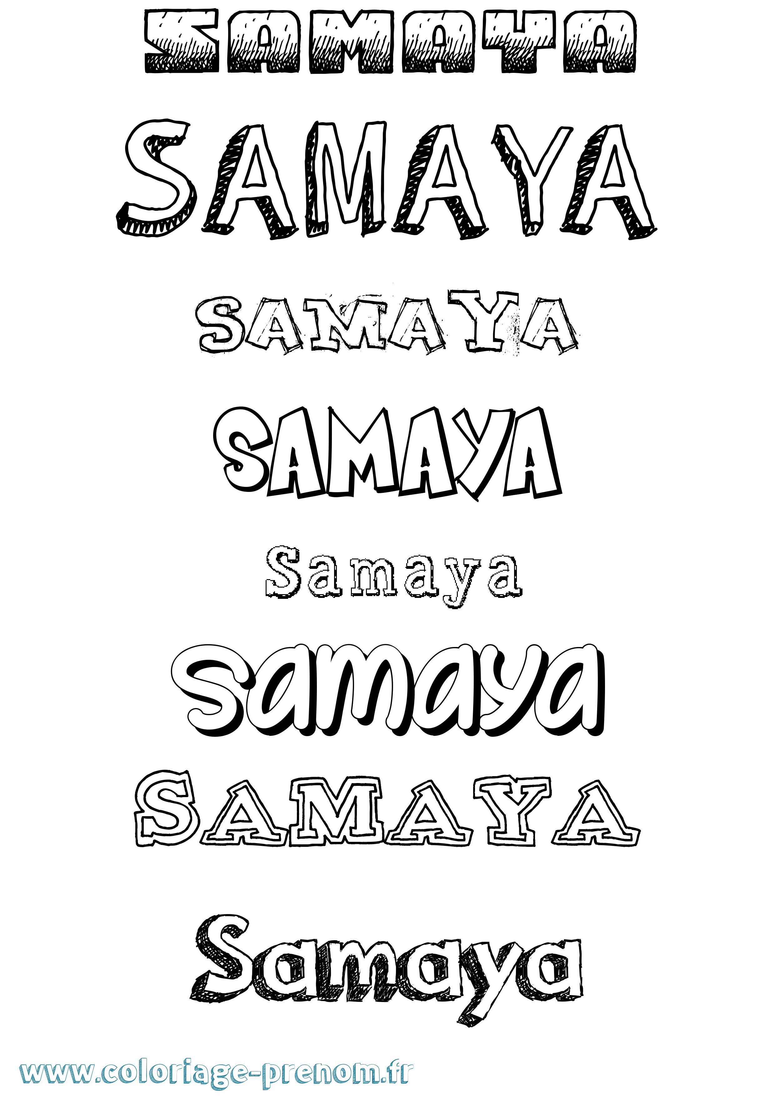 Coloriage prénom Samaya Dessiné