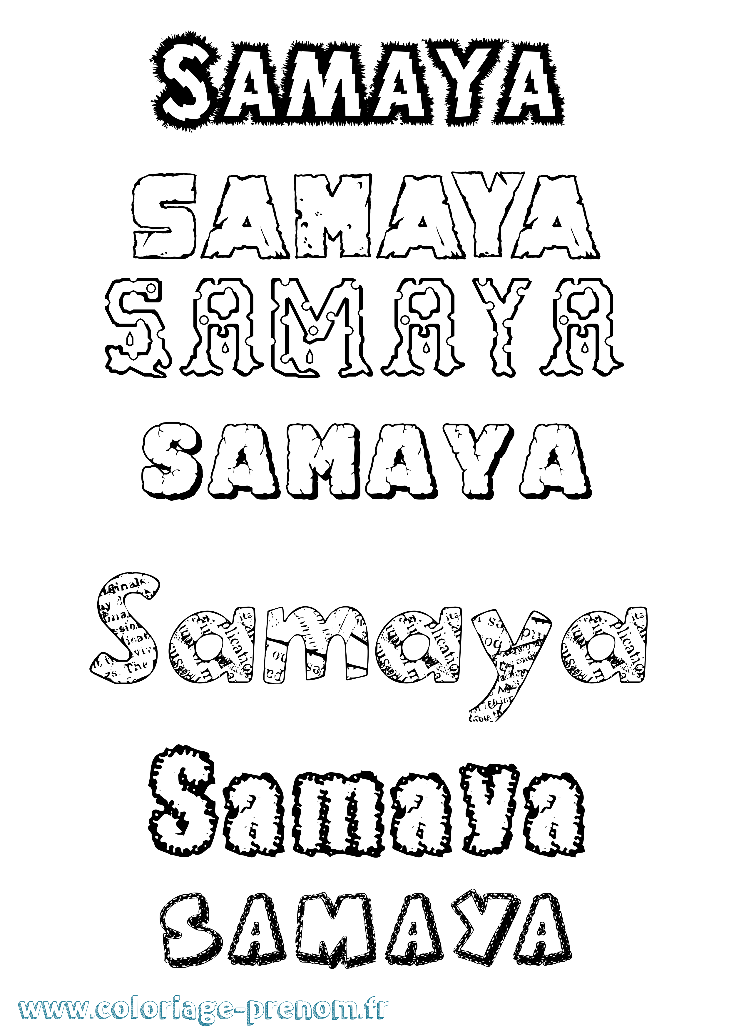 Coloriage prénom Samaya Destructuré