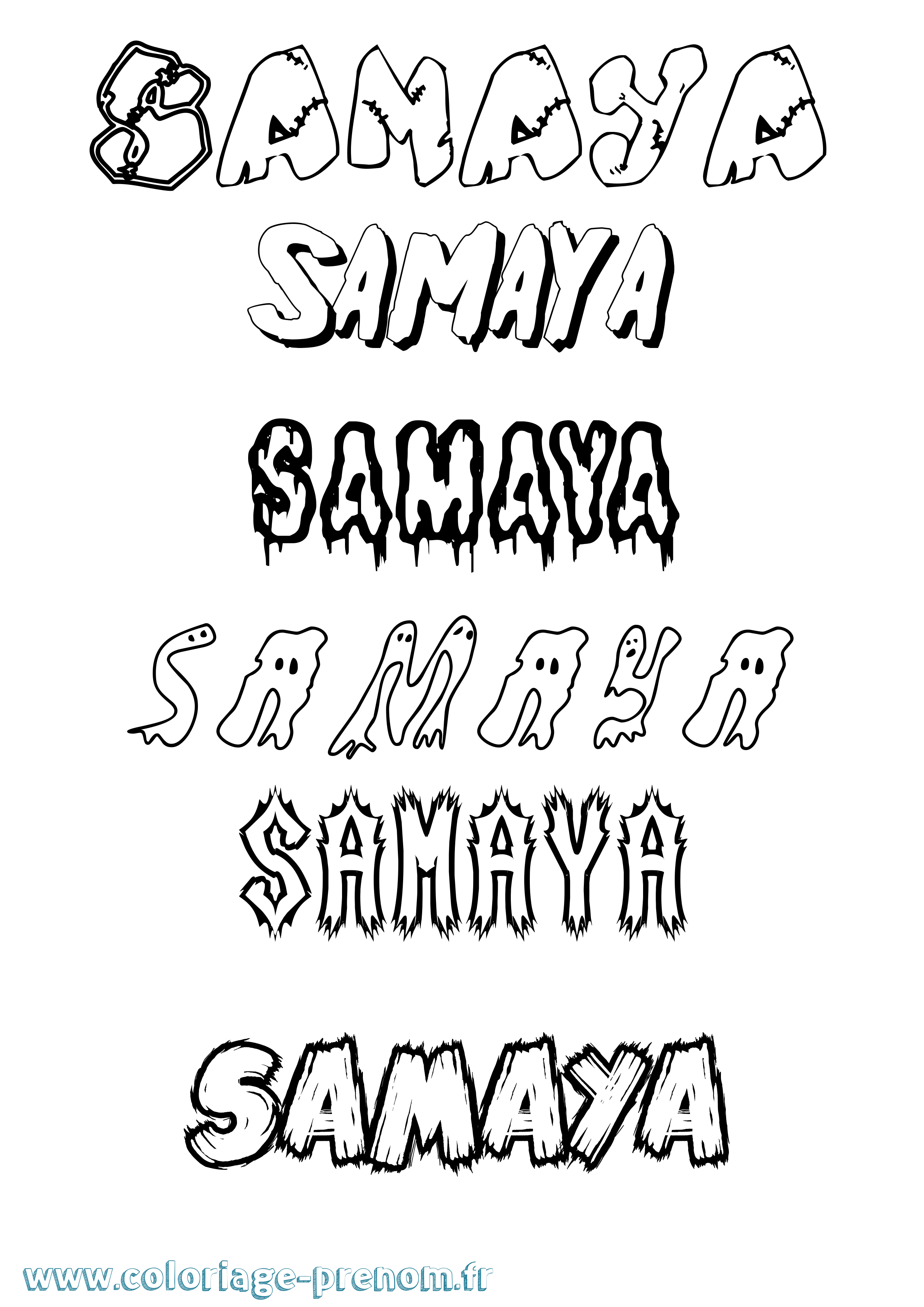 Coloriage prénom Samaya Frisson