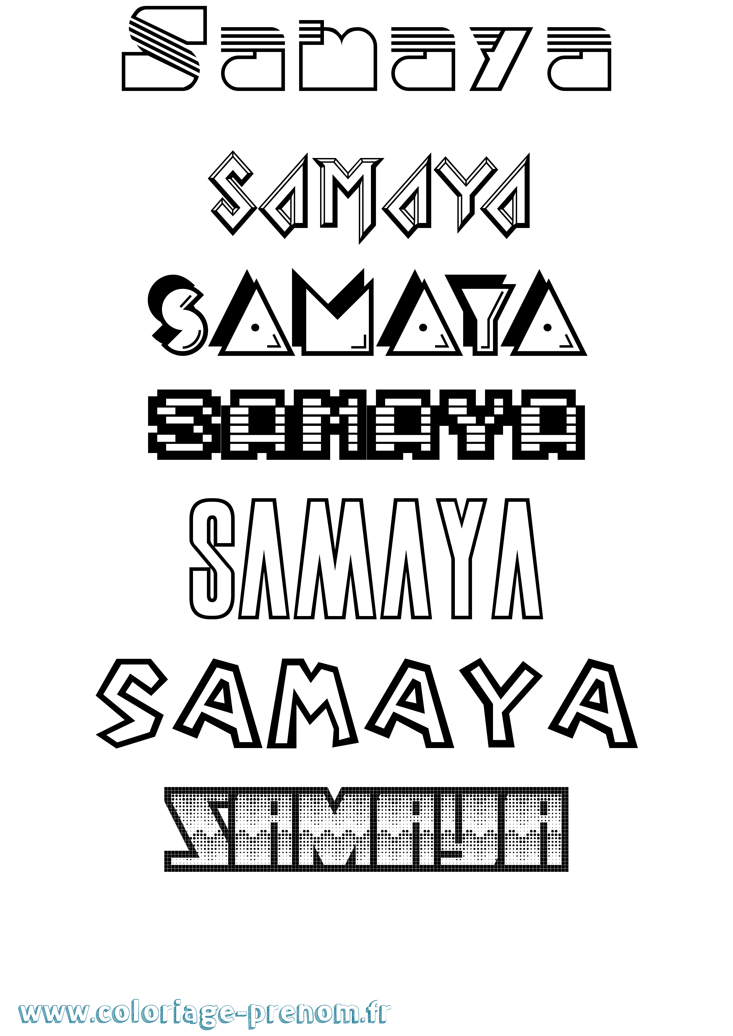 Coloriage prénom Samaya Jeux Vidéos