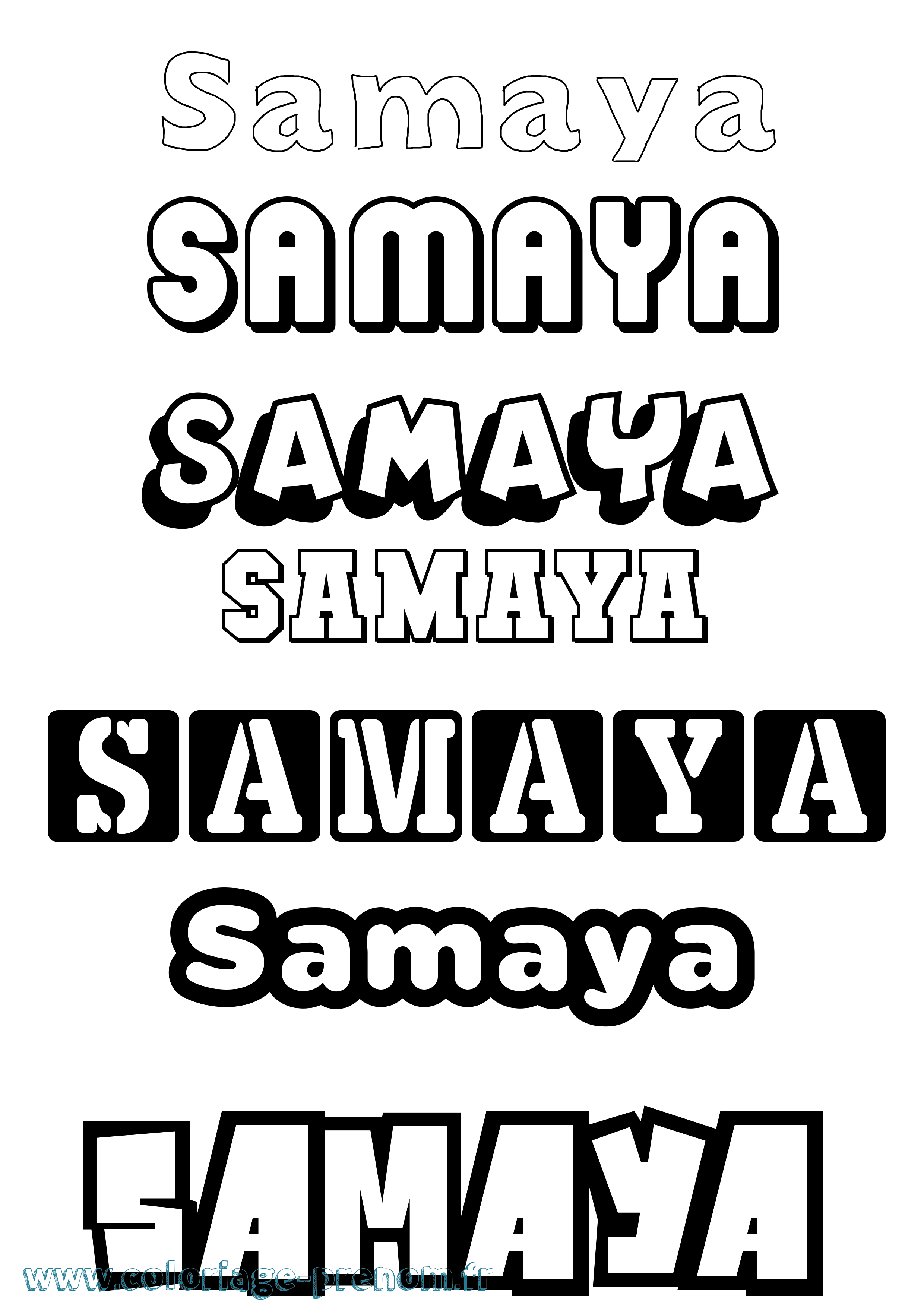 Coloriage prénom Samaya Simple