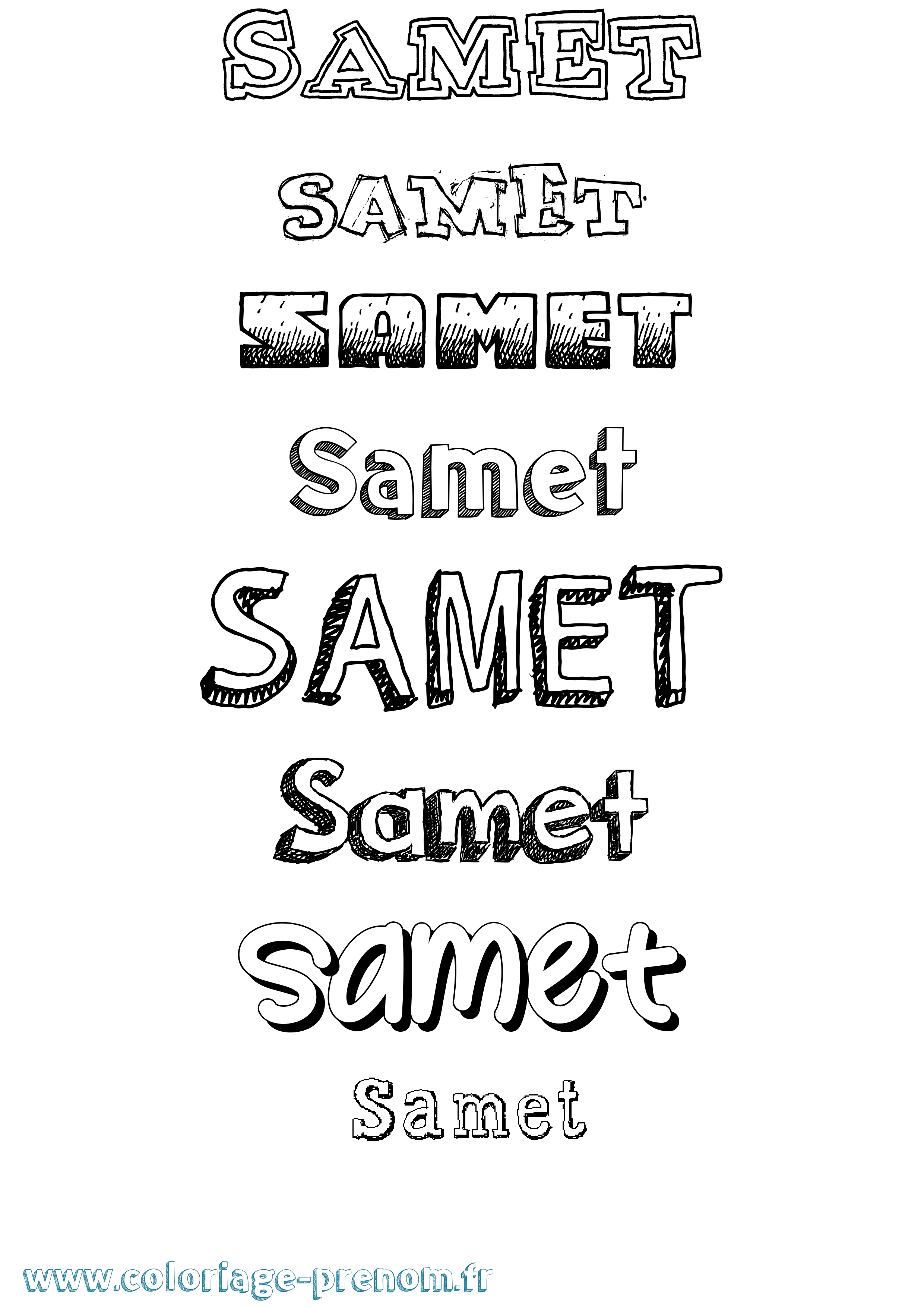 Coloriage Samet Dessiné Coloriage prénom Samet Dessiné