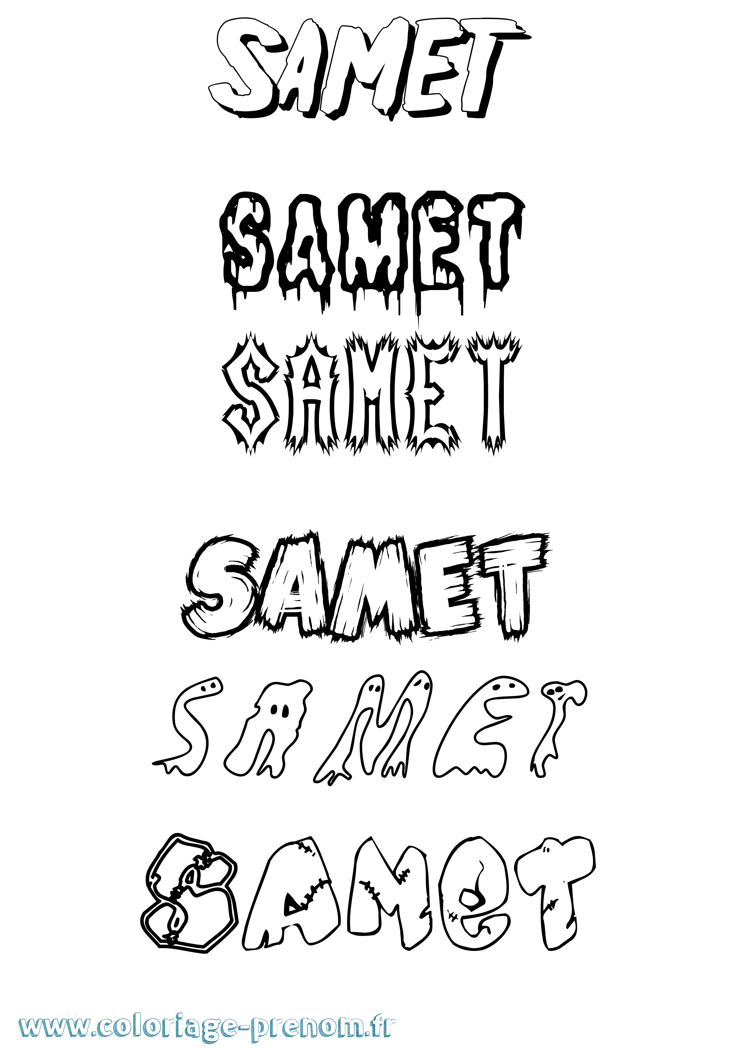 Coloriage Samet Frisson Coloriage prénom Samet Frisson