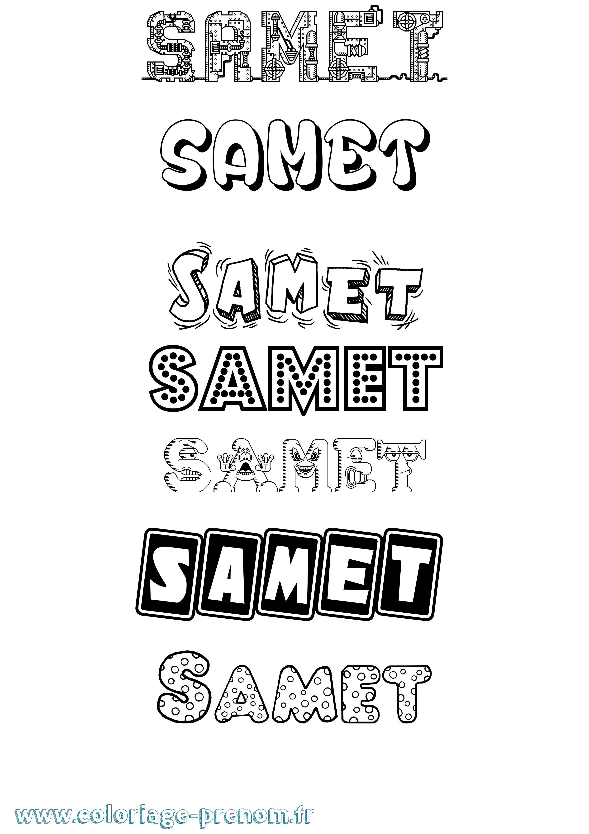 Coloriage Samet Fun Coloriage prénom Samet Fun