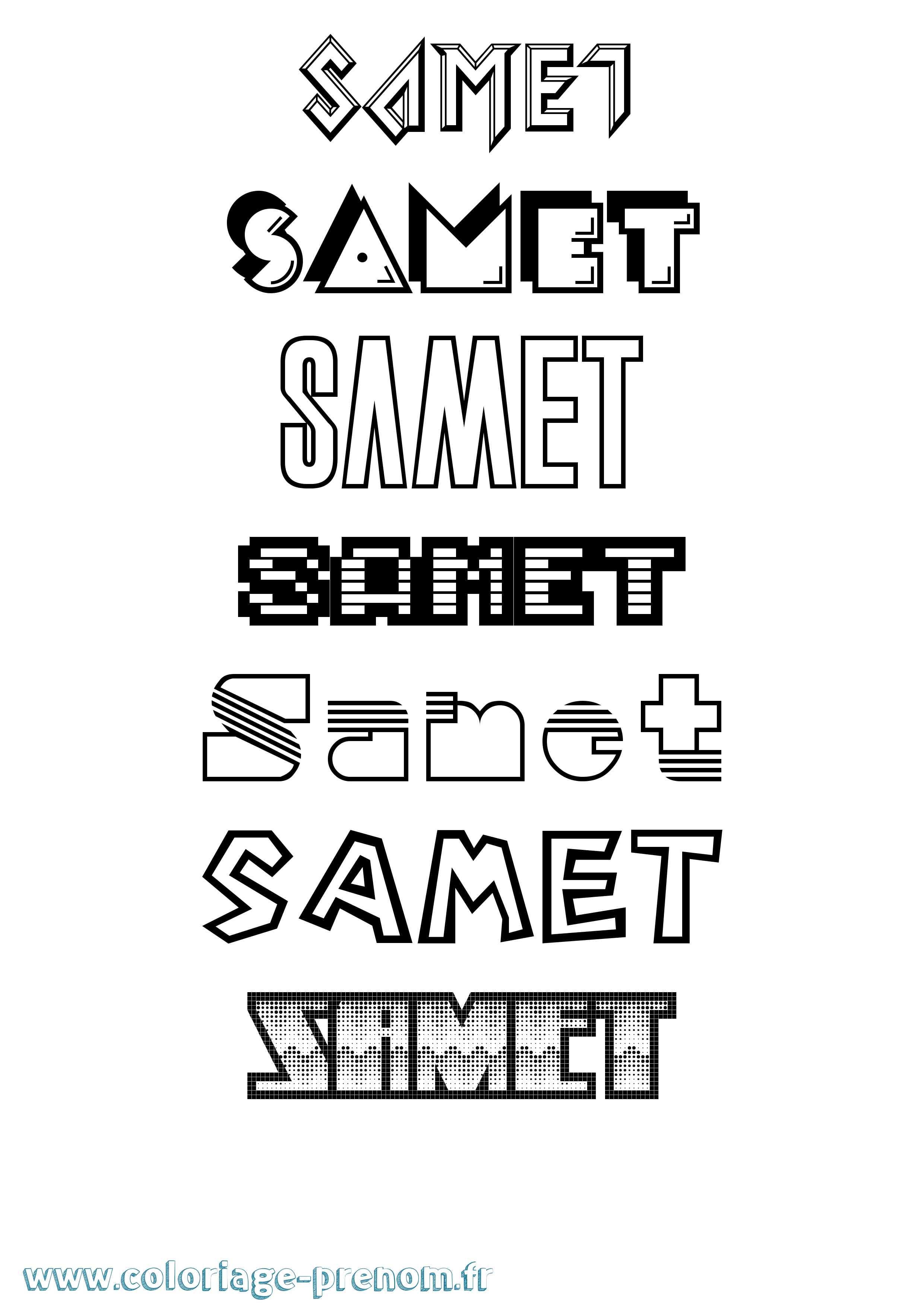 Coloriage Samet Jeux Vidéos Coloriage prénom Samet Jeux Vidéos