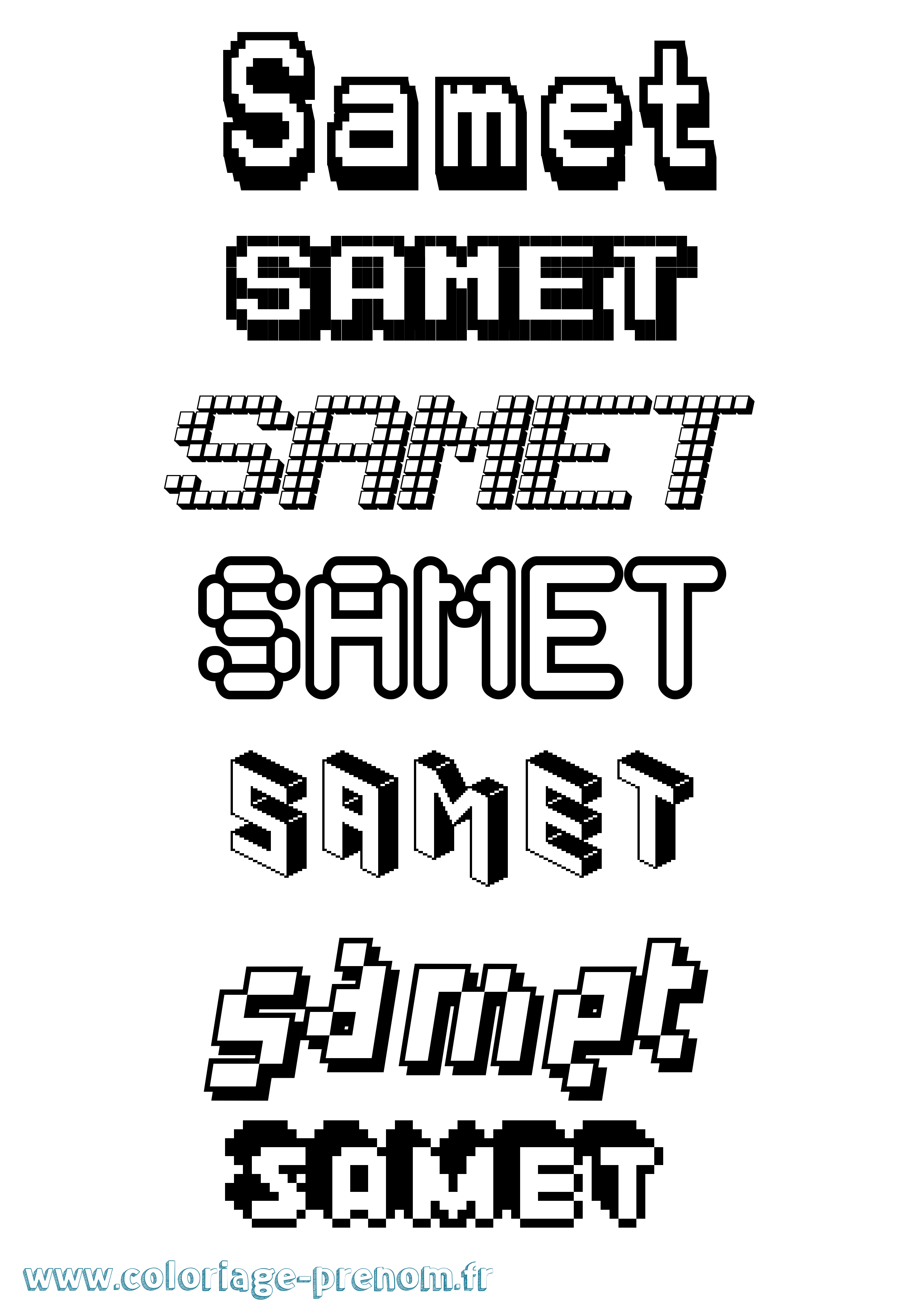 Coloriage Samet Pixel Coloriage prénom Samet Pixel