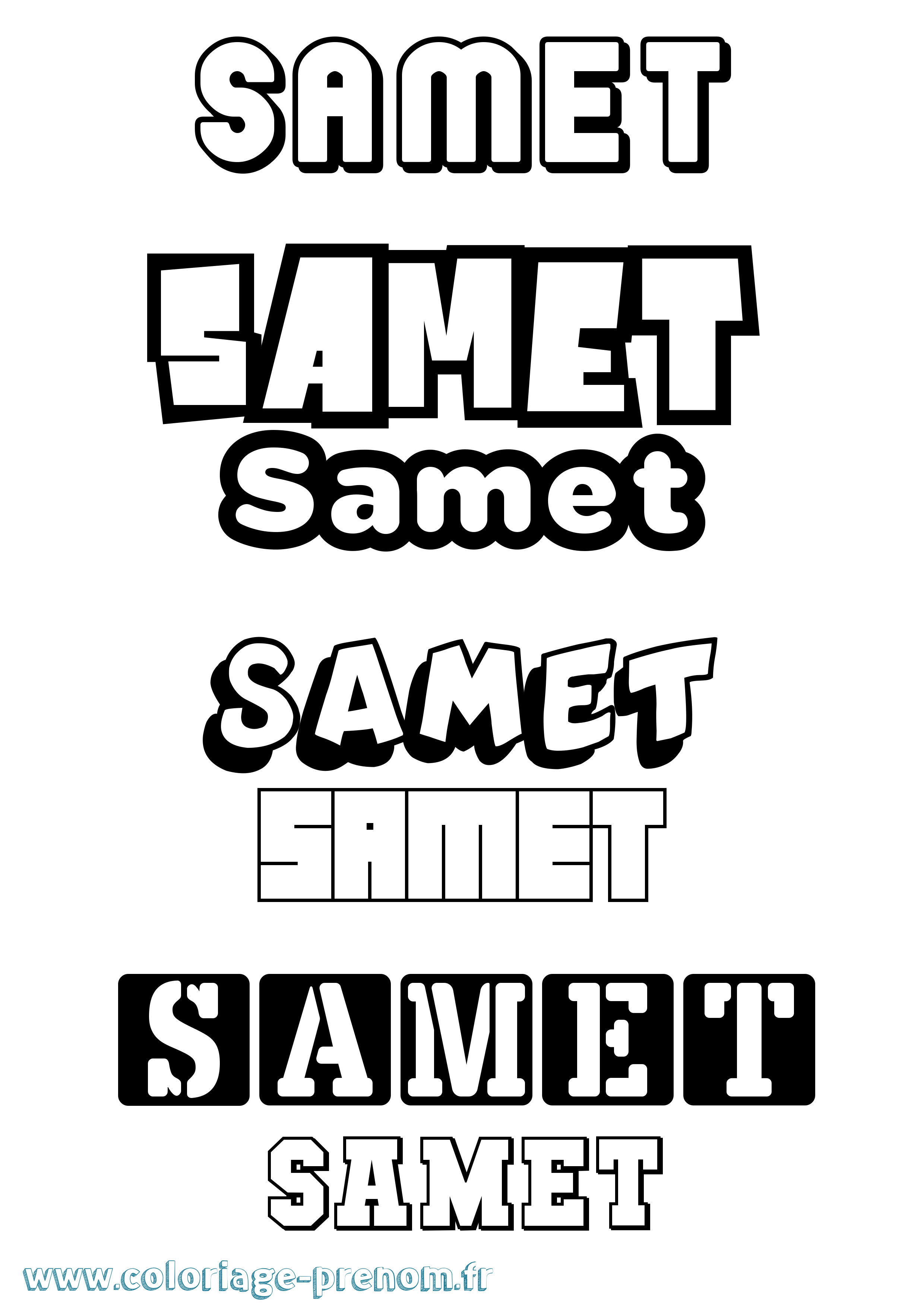 Coloriage Samet Simple Coloriage prénom Samet Simple