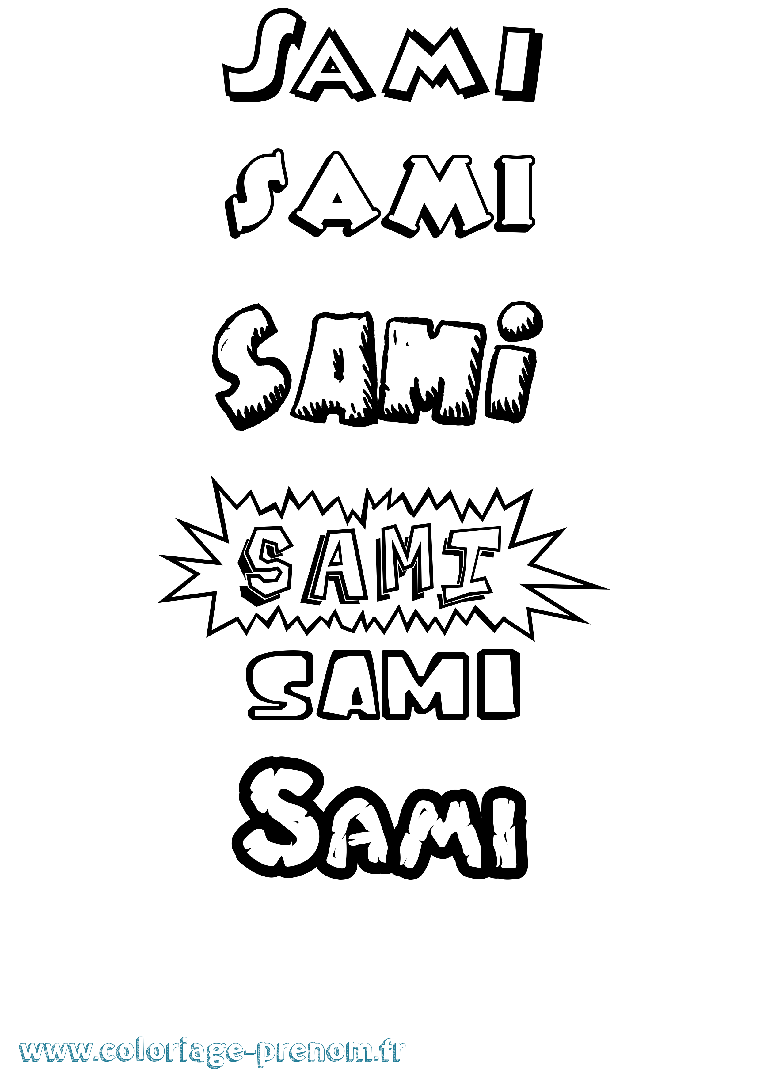 Coloriage Sami Dessin Animé Coloriage prénom Sami Dessin Animé