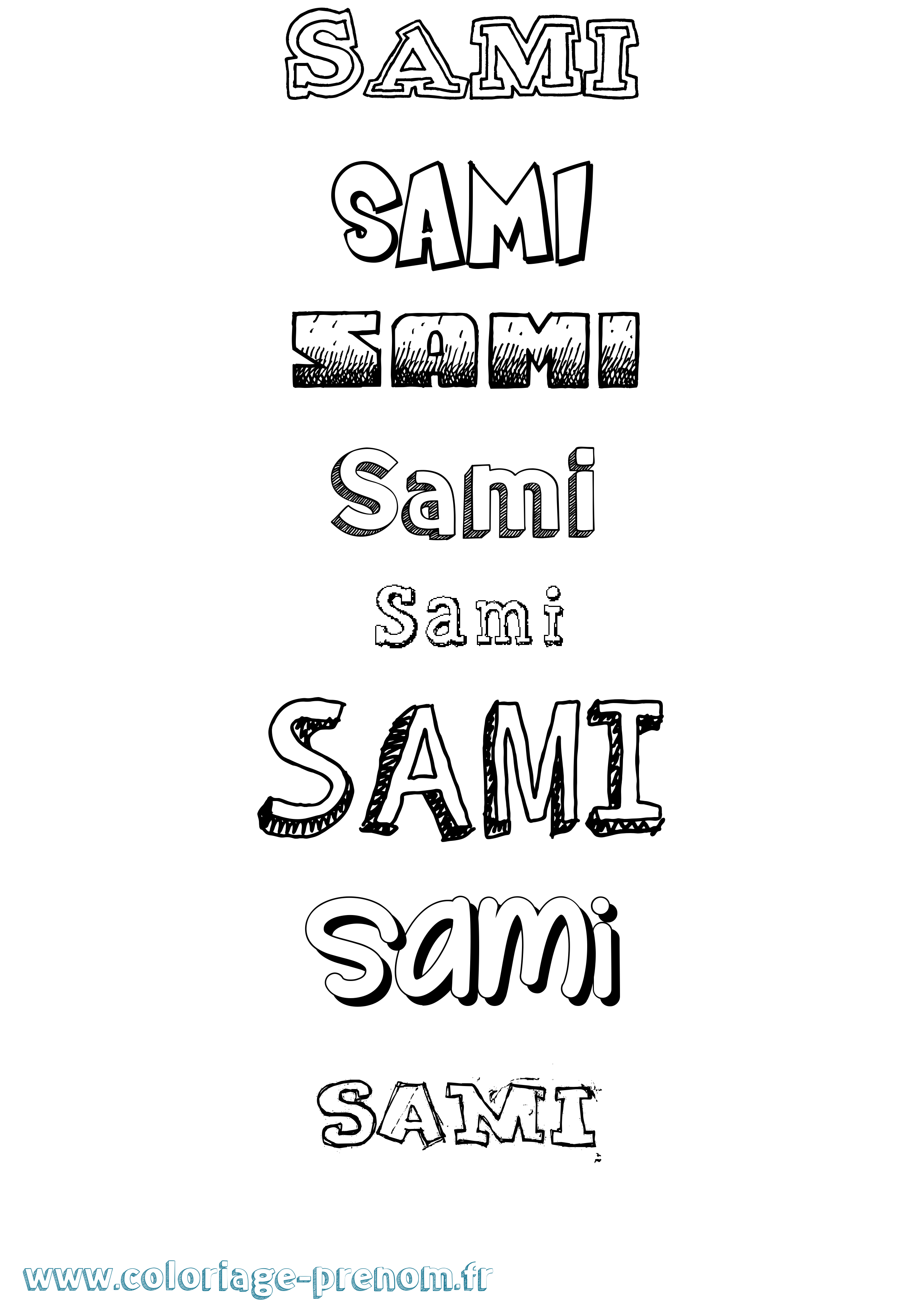 Coloriage prénom Sami Dessiné
