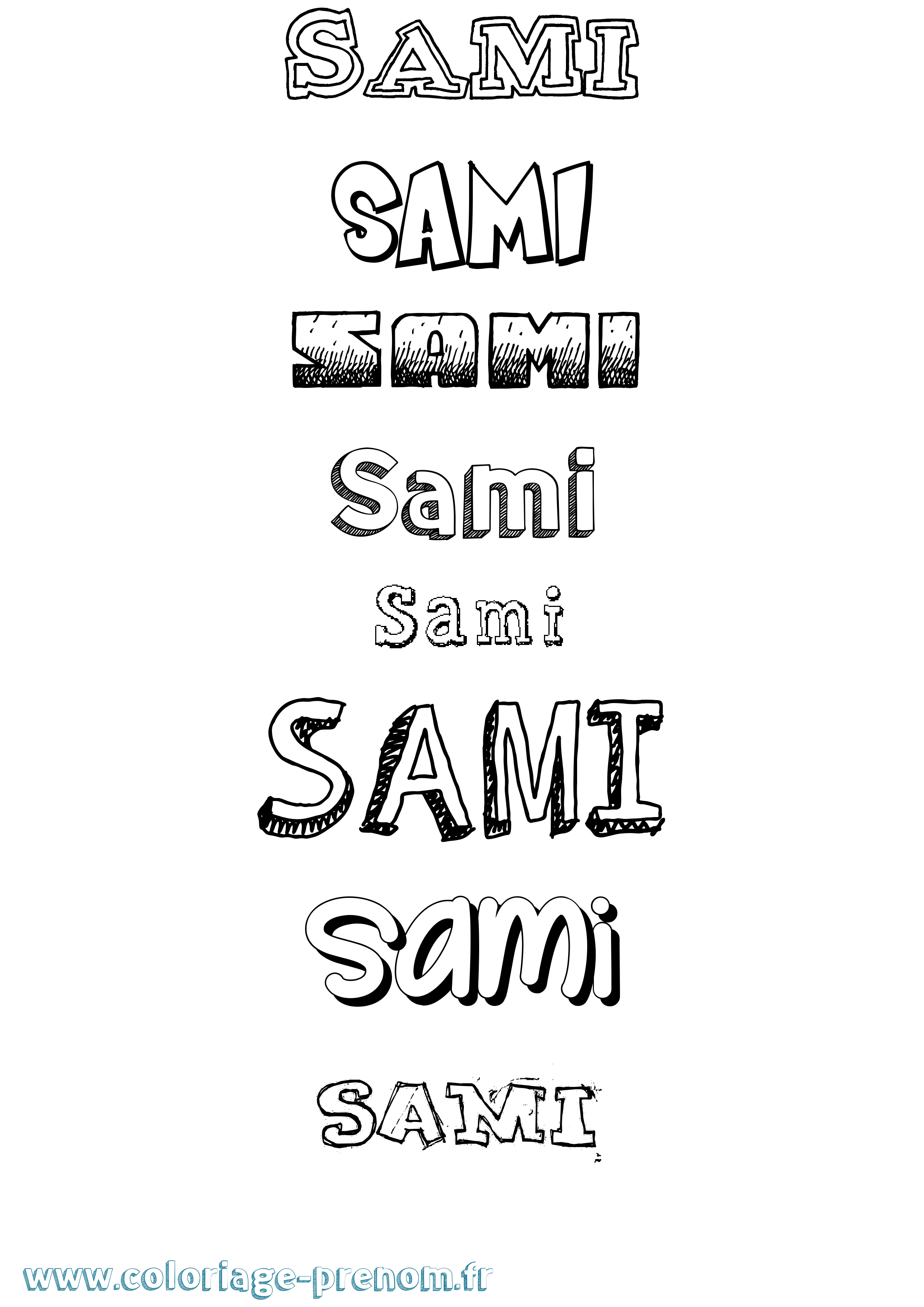 Coloriage Sami Dessiné Coloriage prénom Sami Dessiné