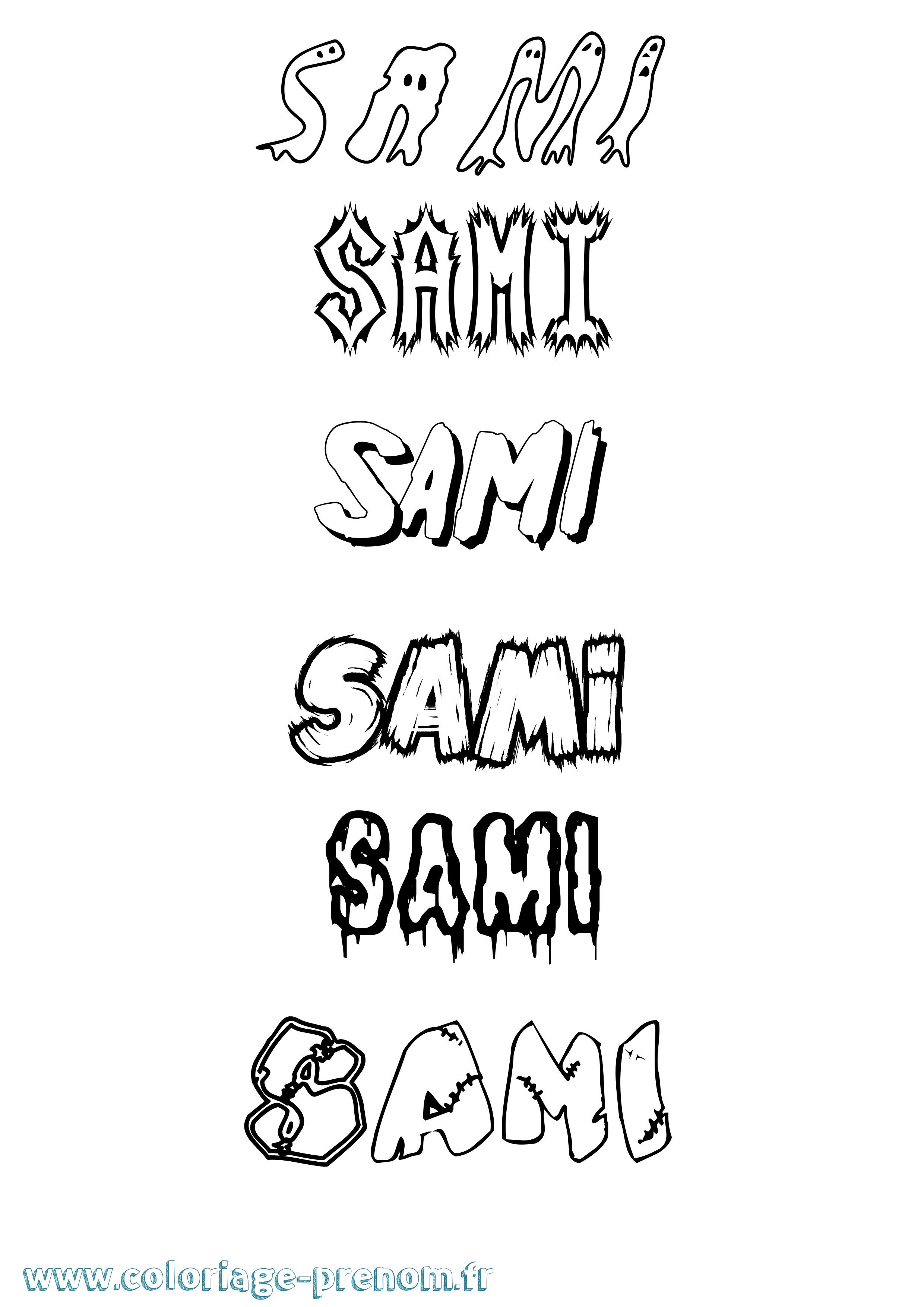 Coloriage Sami Frisson Coloriage prénom Sami Frisson