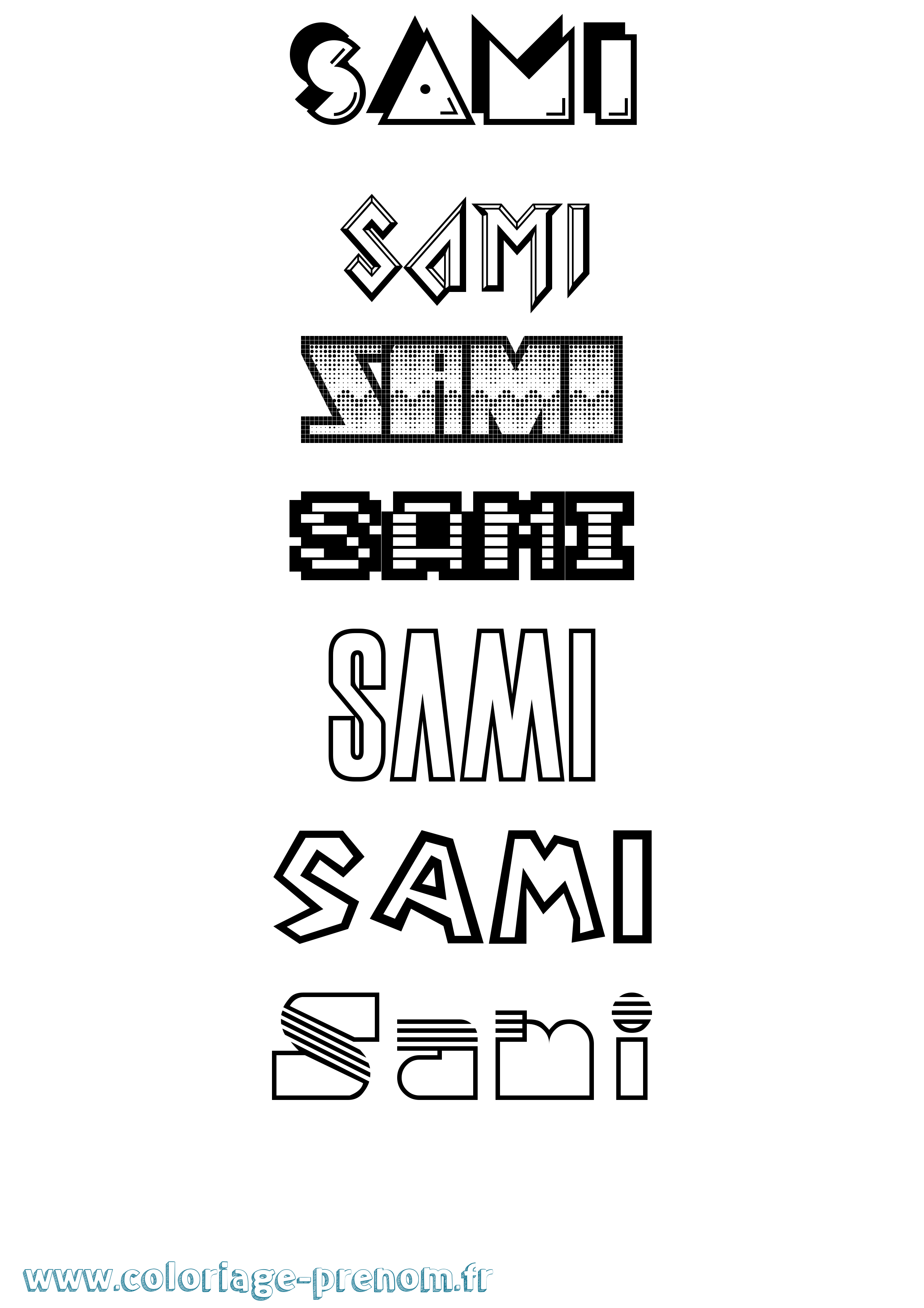 Coloriage prénom Sami