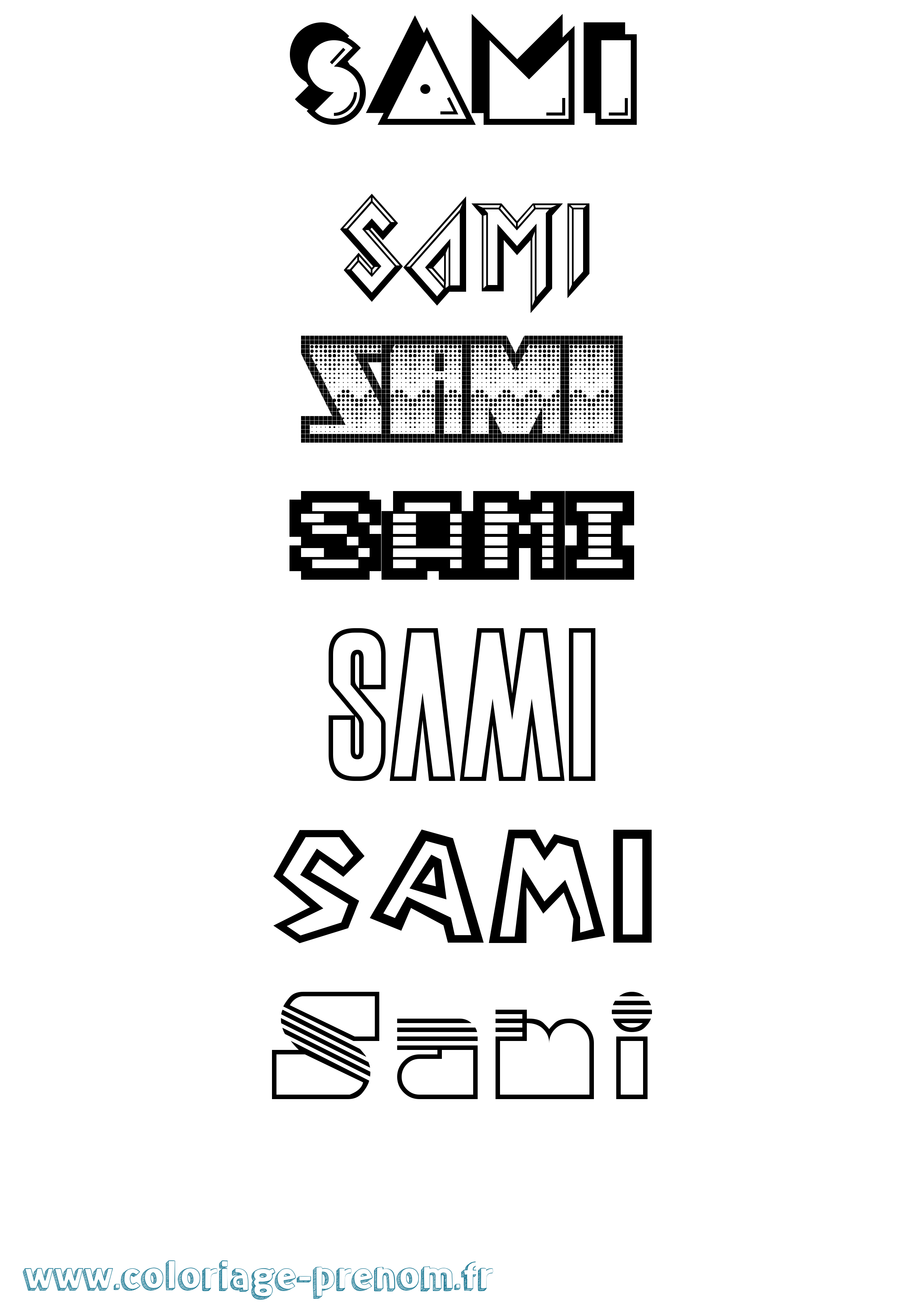 Coloriage Sami Jeux Vidéos Coloriage prénom Sami Jeux Vidéos