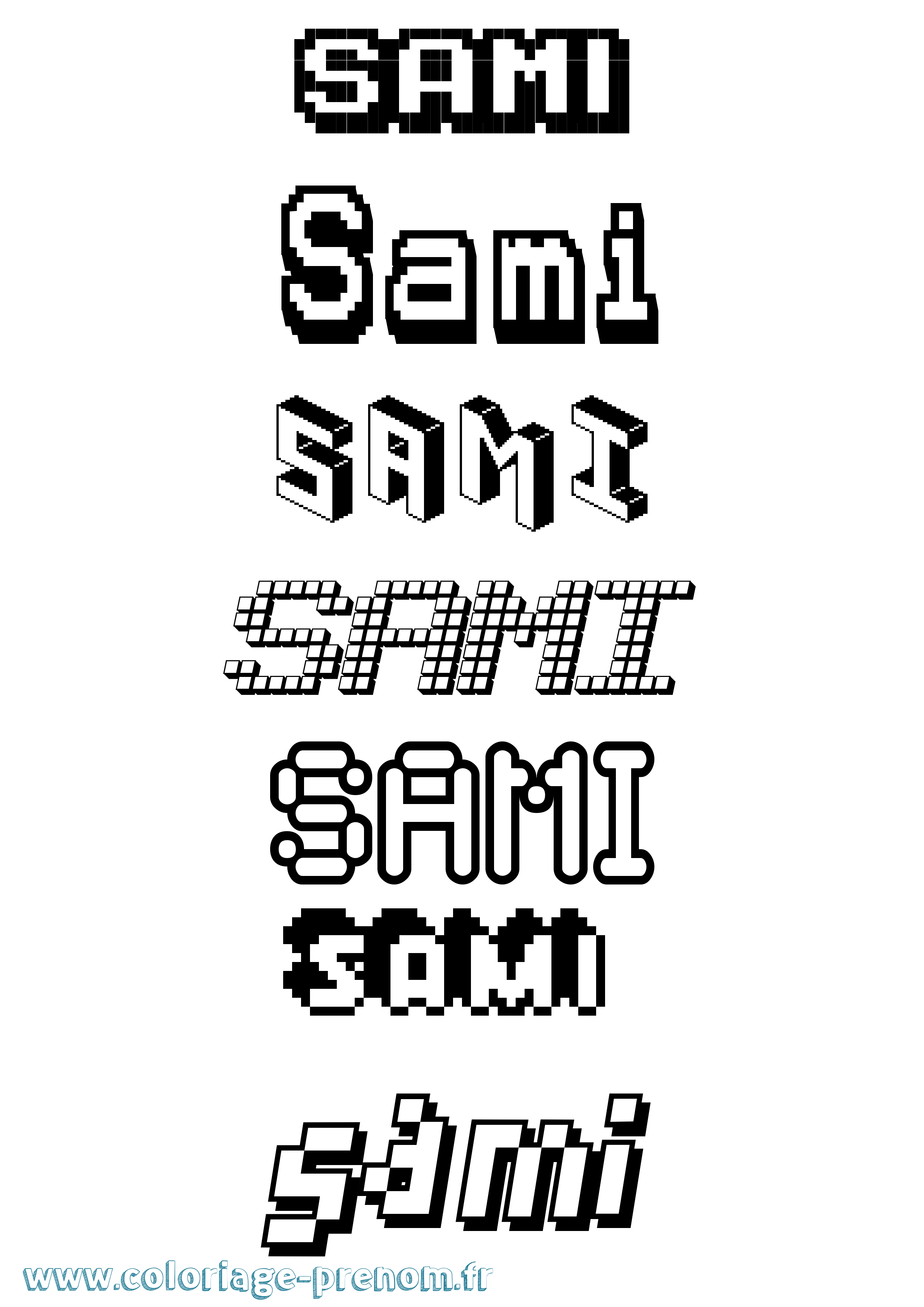 Coloriage Sami Pixel Coloriage prénom Sami Pixel