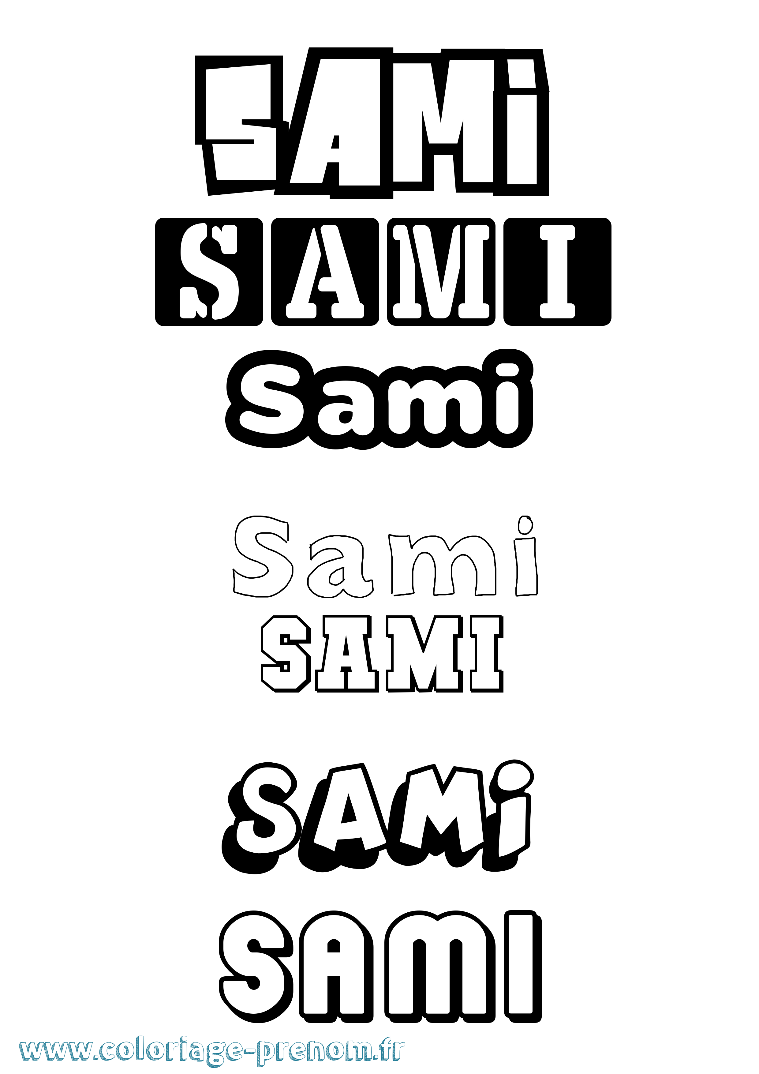Coloriage prénom Sami Simple