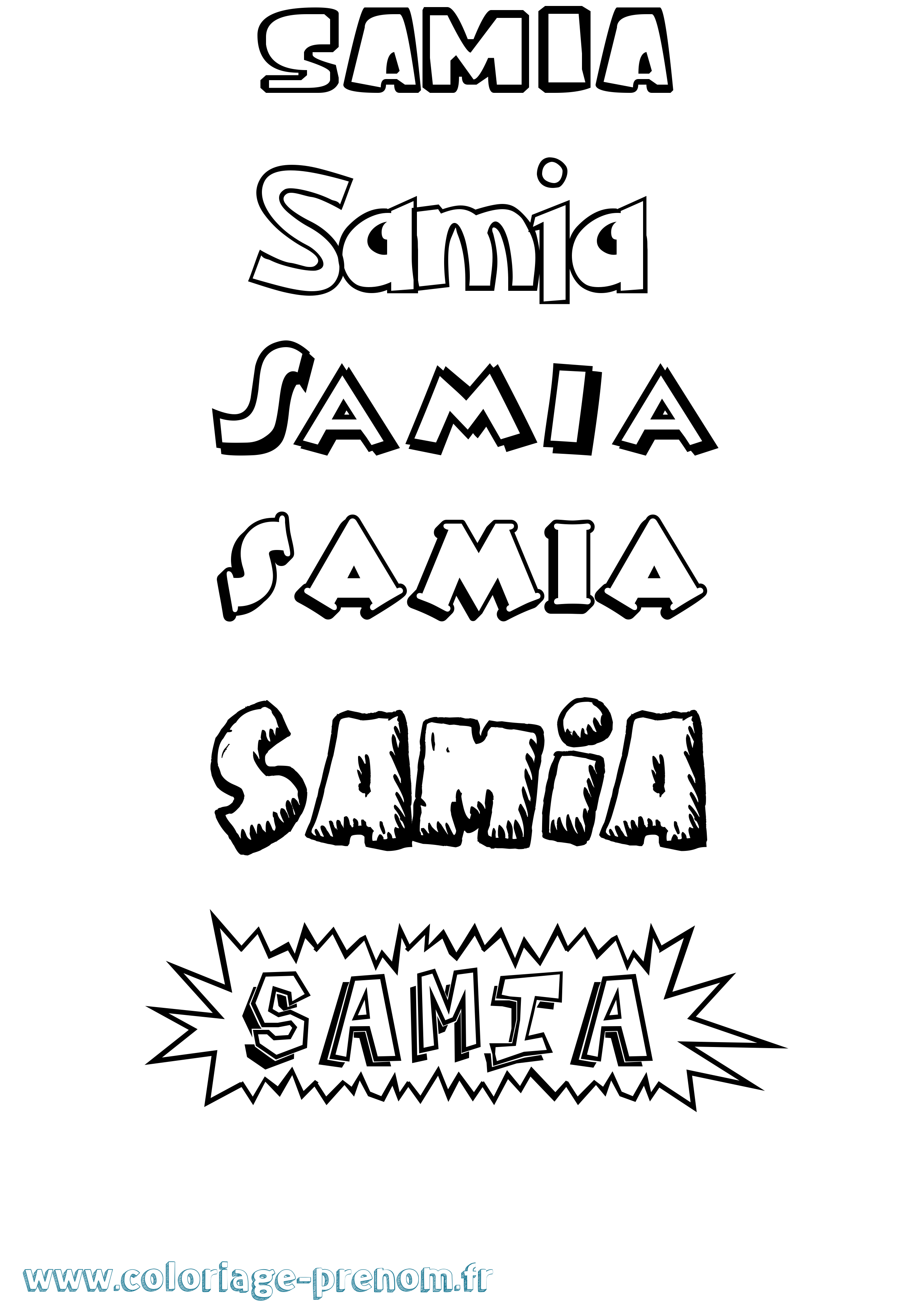 Coloriage Samia Coloriage prénom Samia