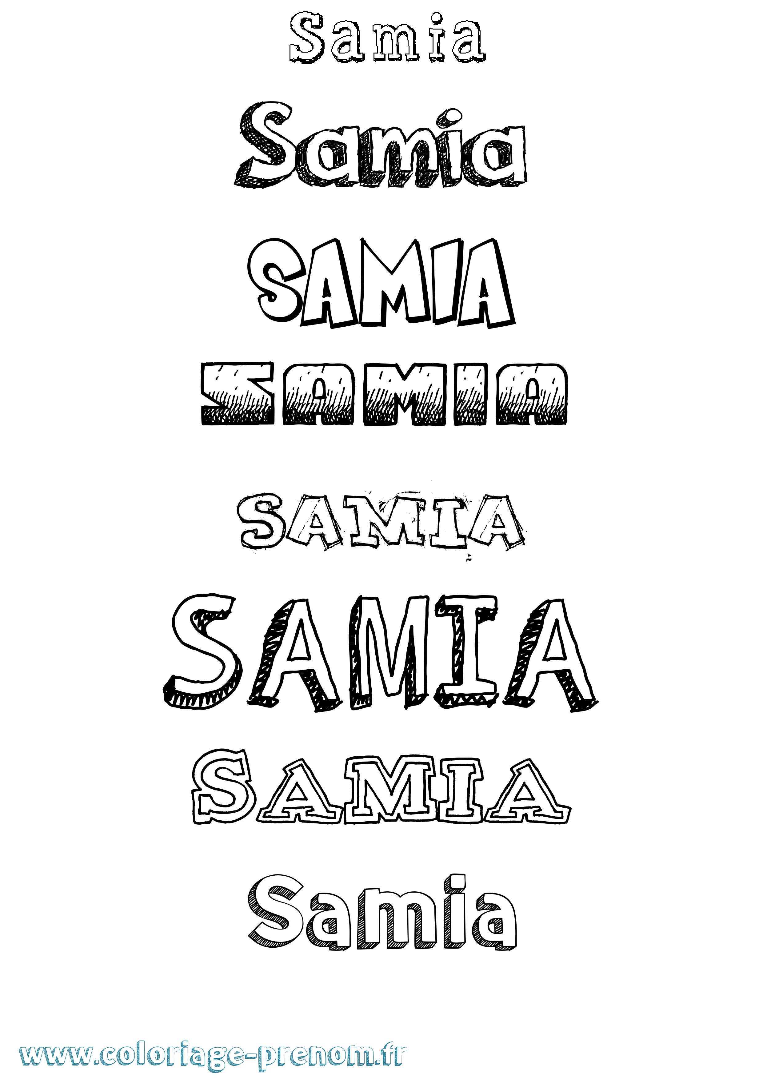 Coloriage Samia Coloriage prénom Samia