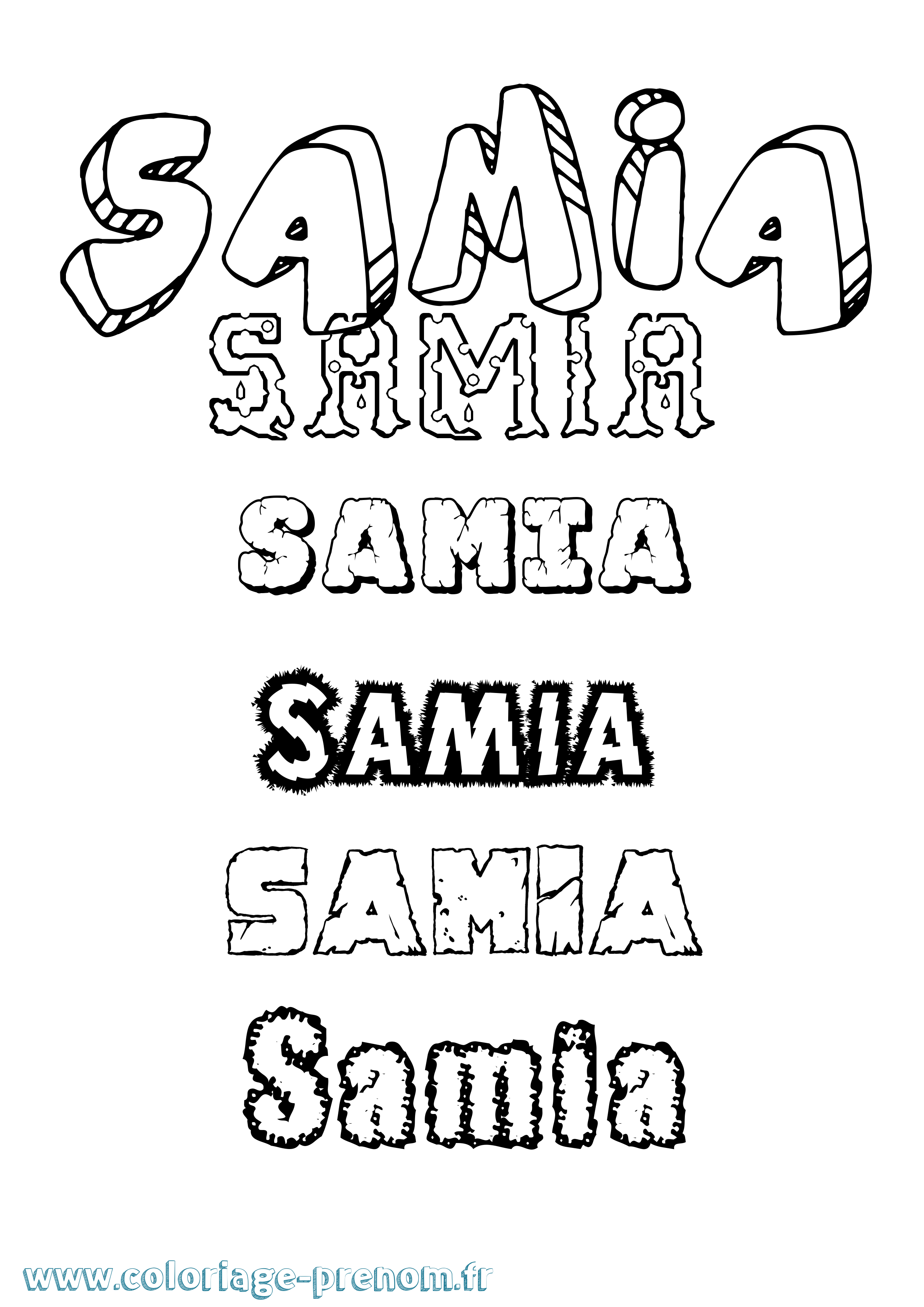 Coloriage Samia Coloriage prénom Samia