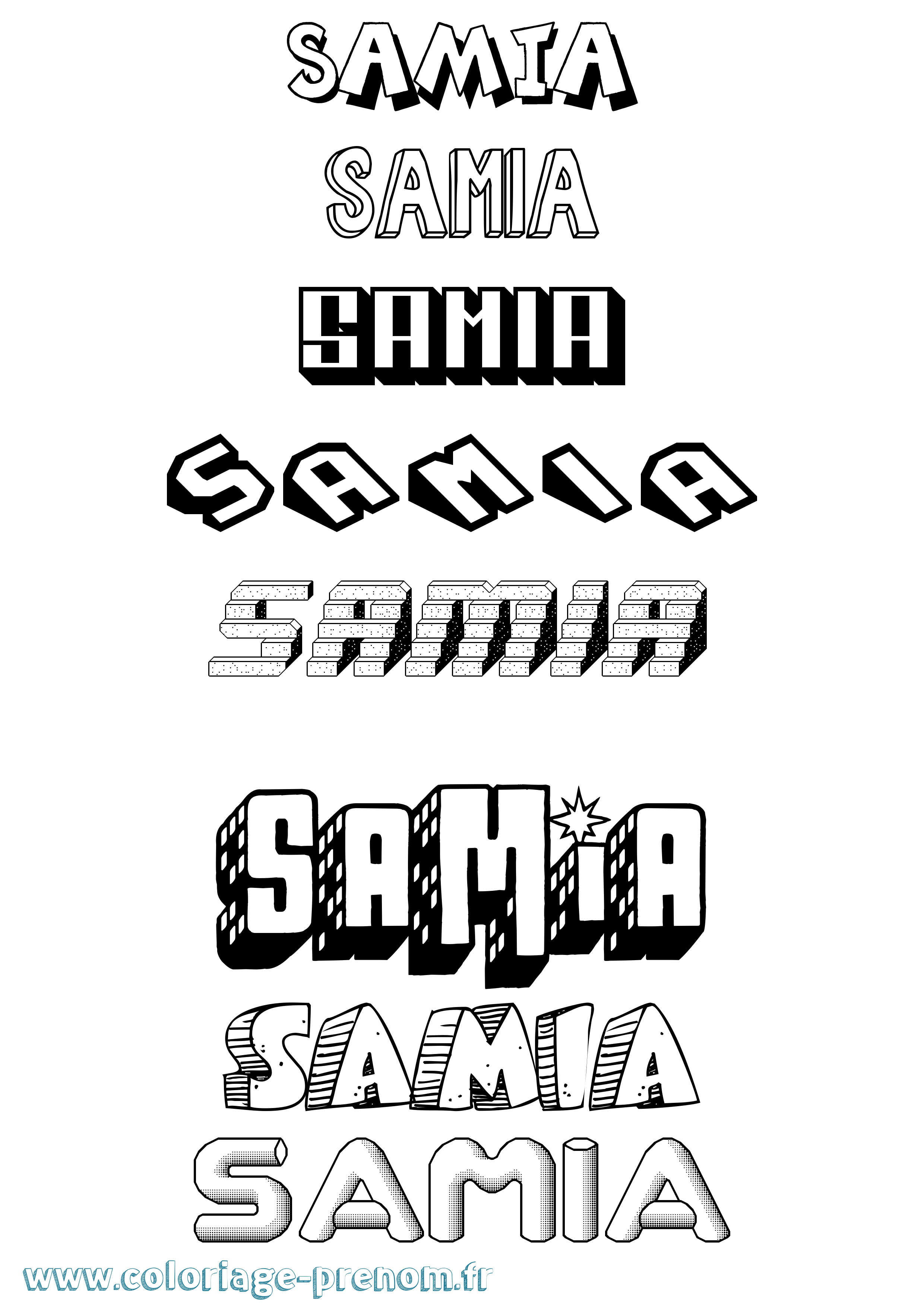 Coloriage Samia Coloriage prénom Samia