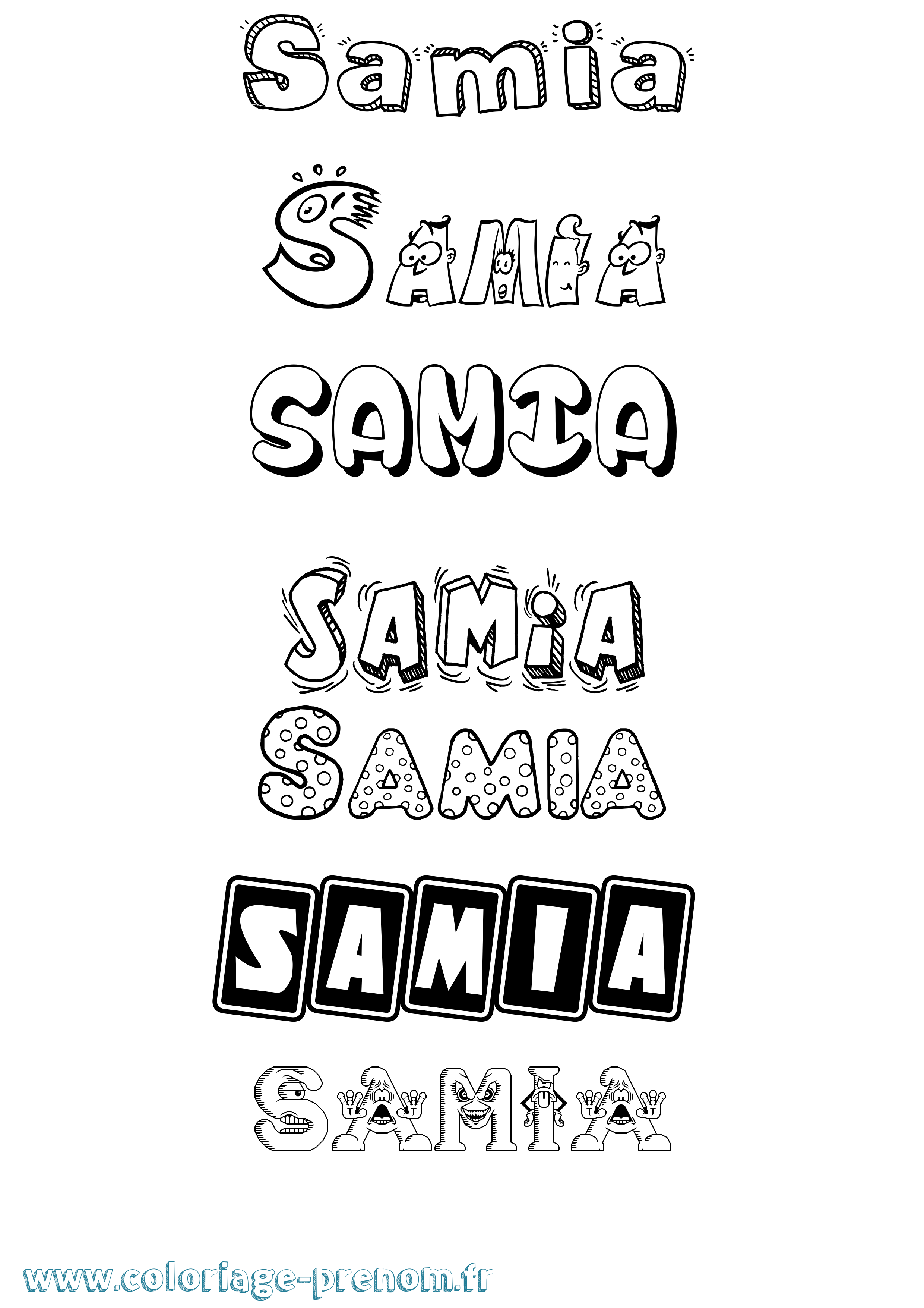 Coloriage Samia Coloriage prénom Samia