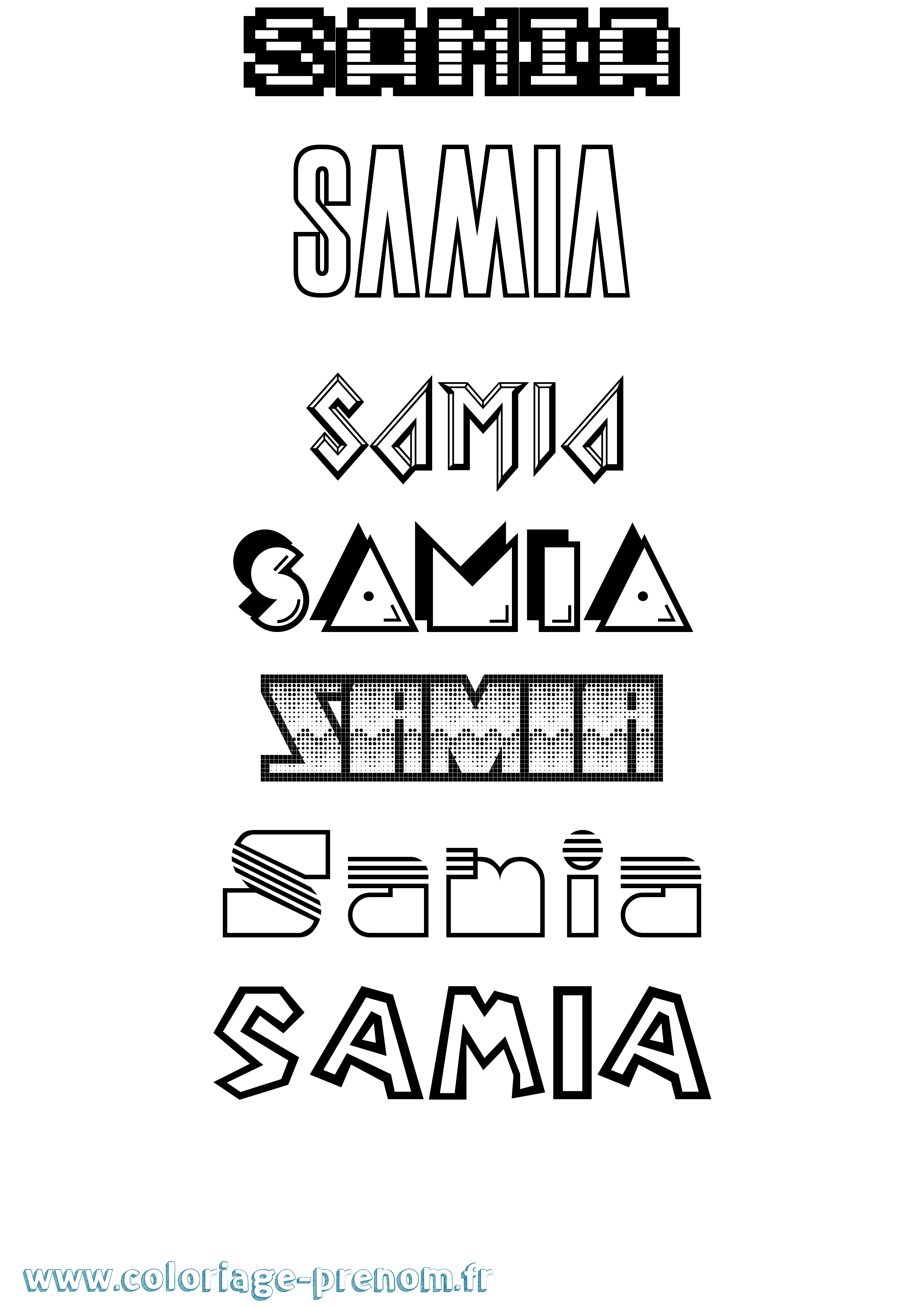 Coloriage Samia Coloriage prénom Samia