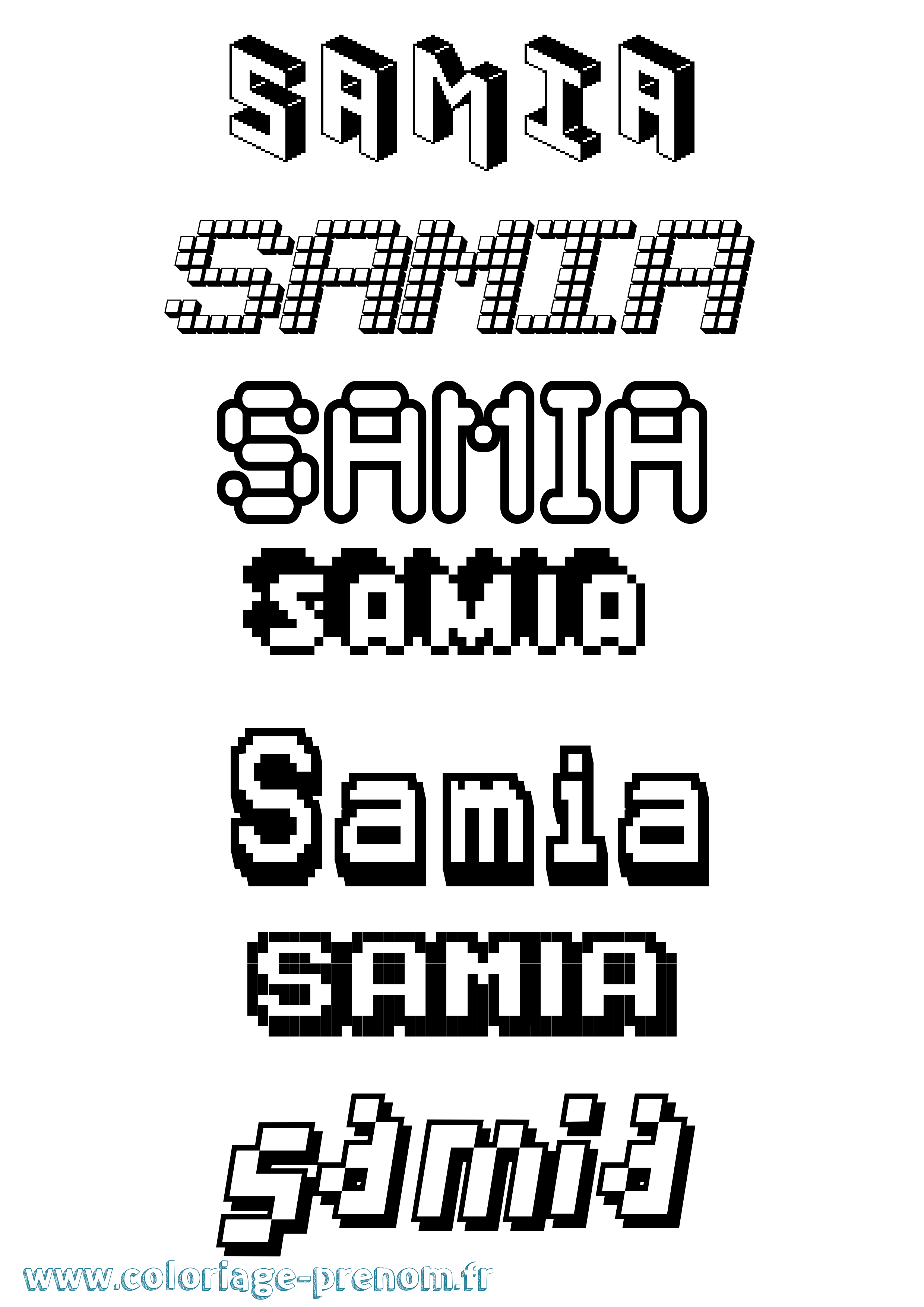 Coloriage Samia Coloriage prénom Samia
