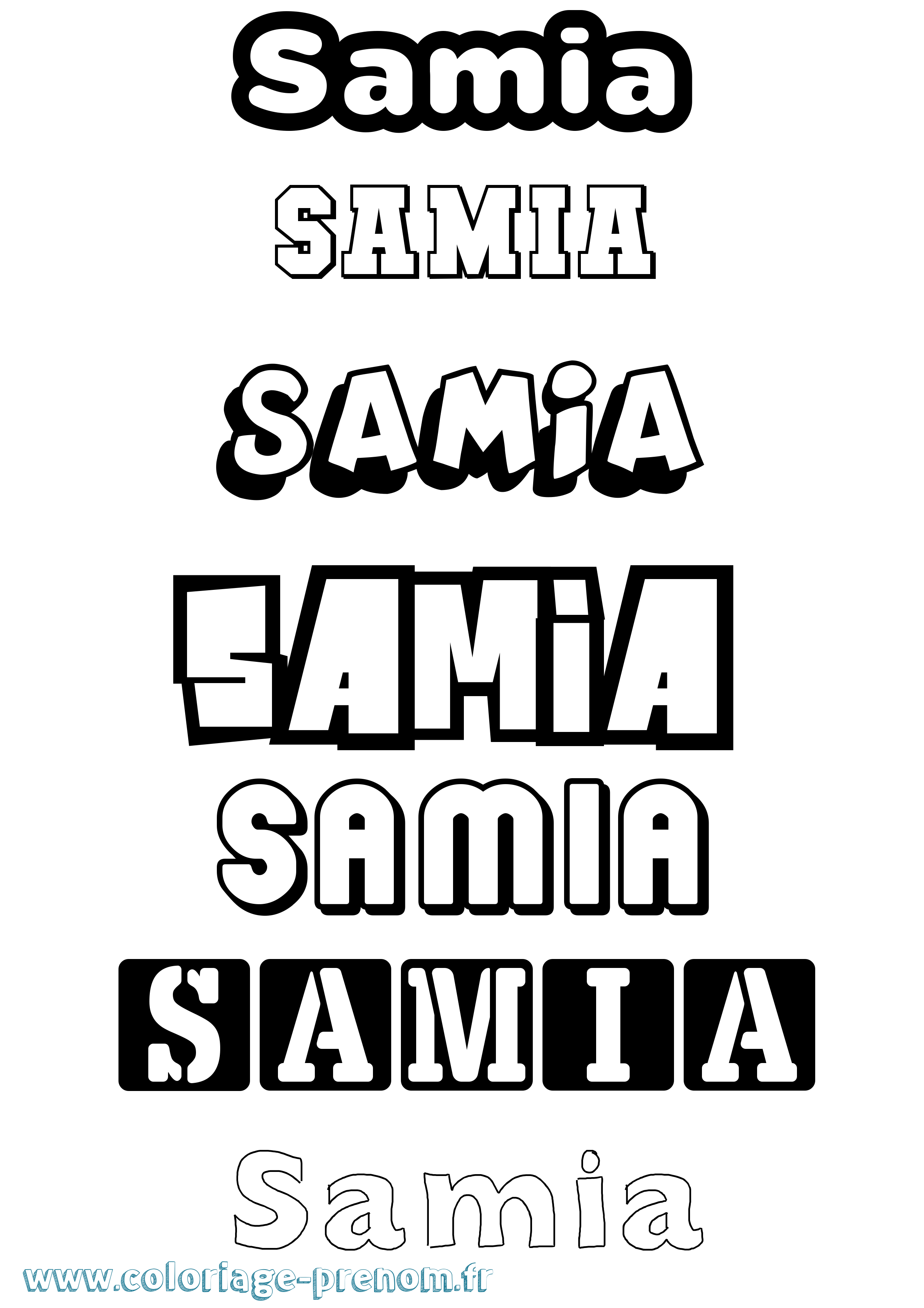 Coloriage Samia Coloriage prénom Samia