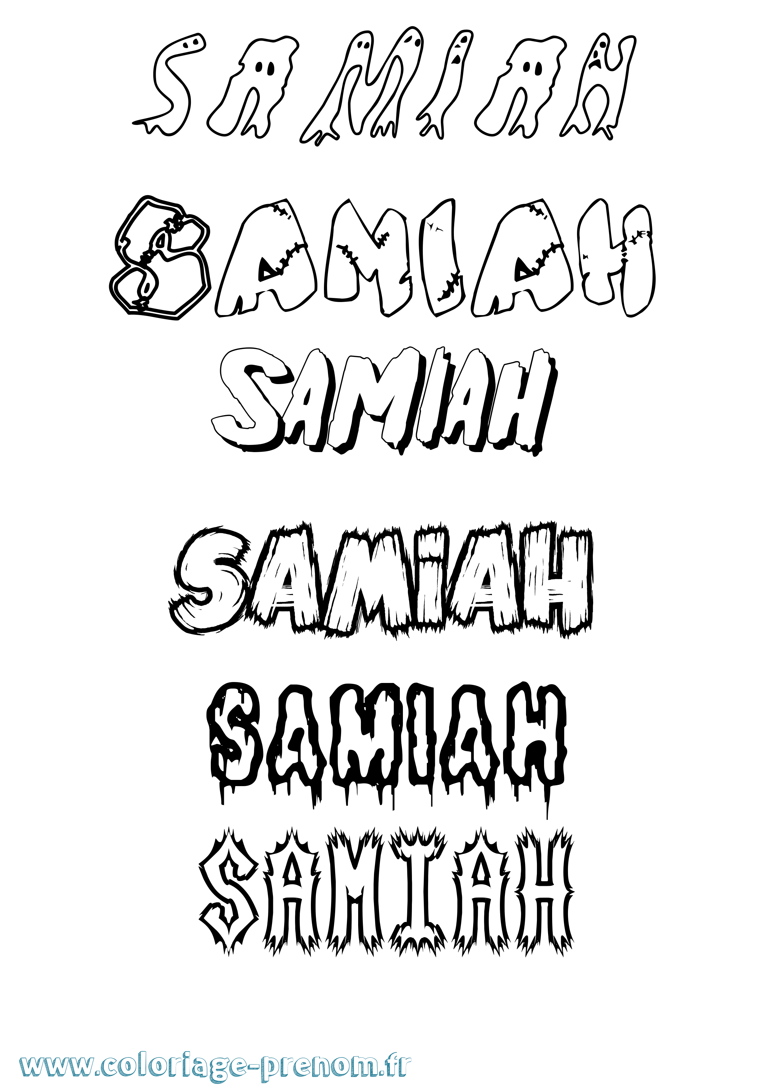 Coloriage Samiah Frisson Coloriage prénom Samiah Frisson