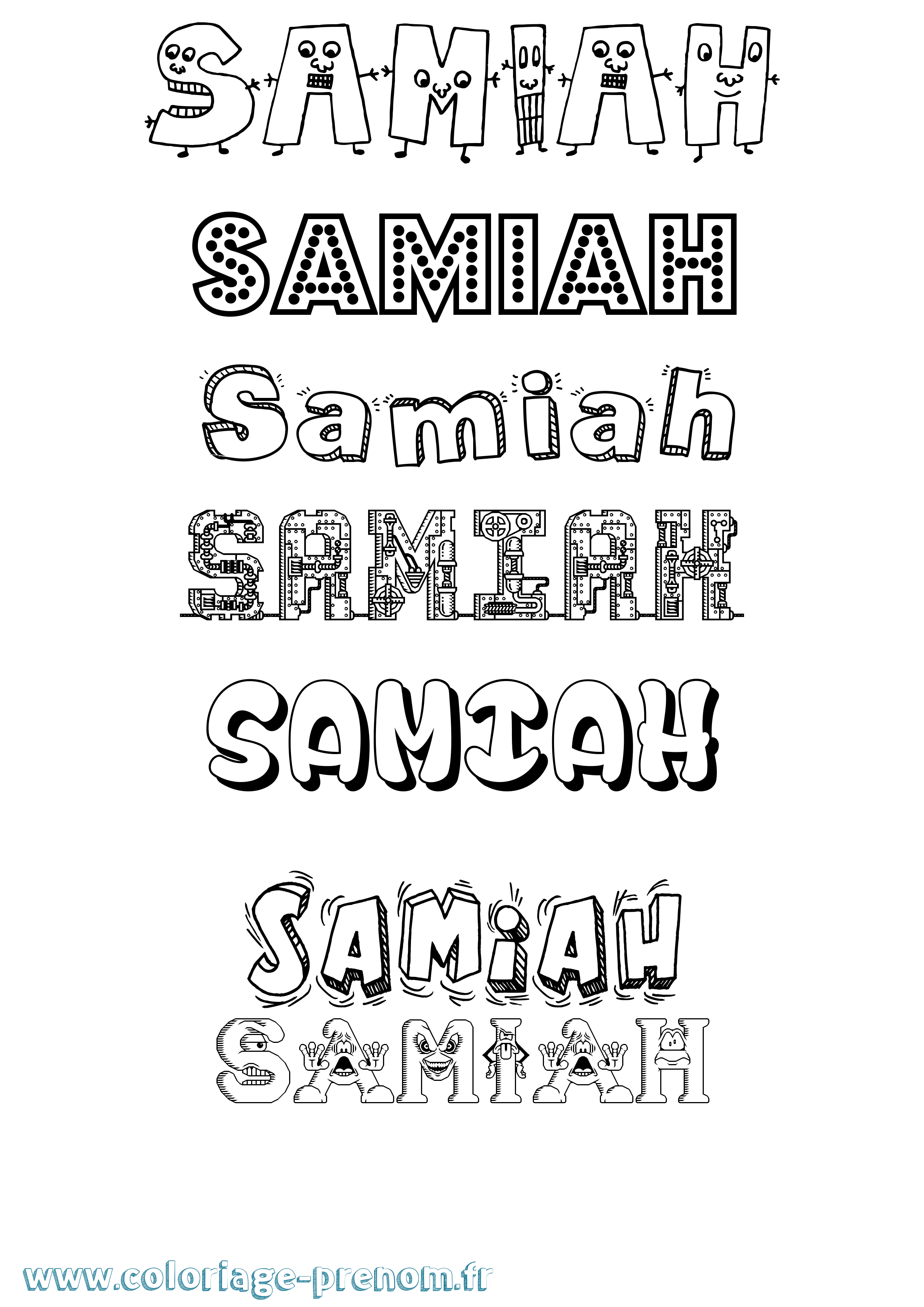 Coloriage Samiah Fun Coloriage prénom Samiah Fun