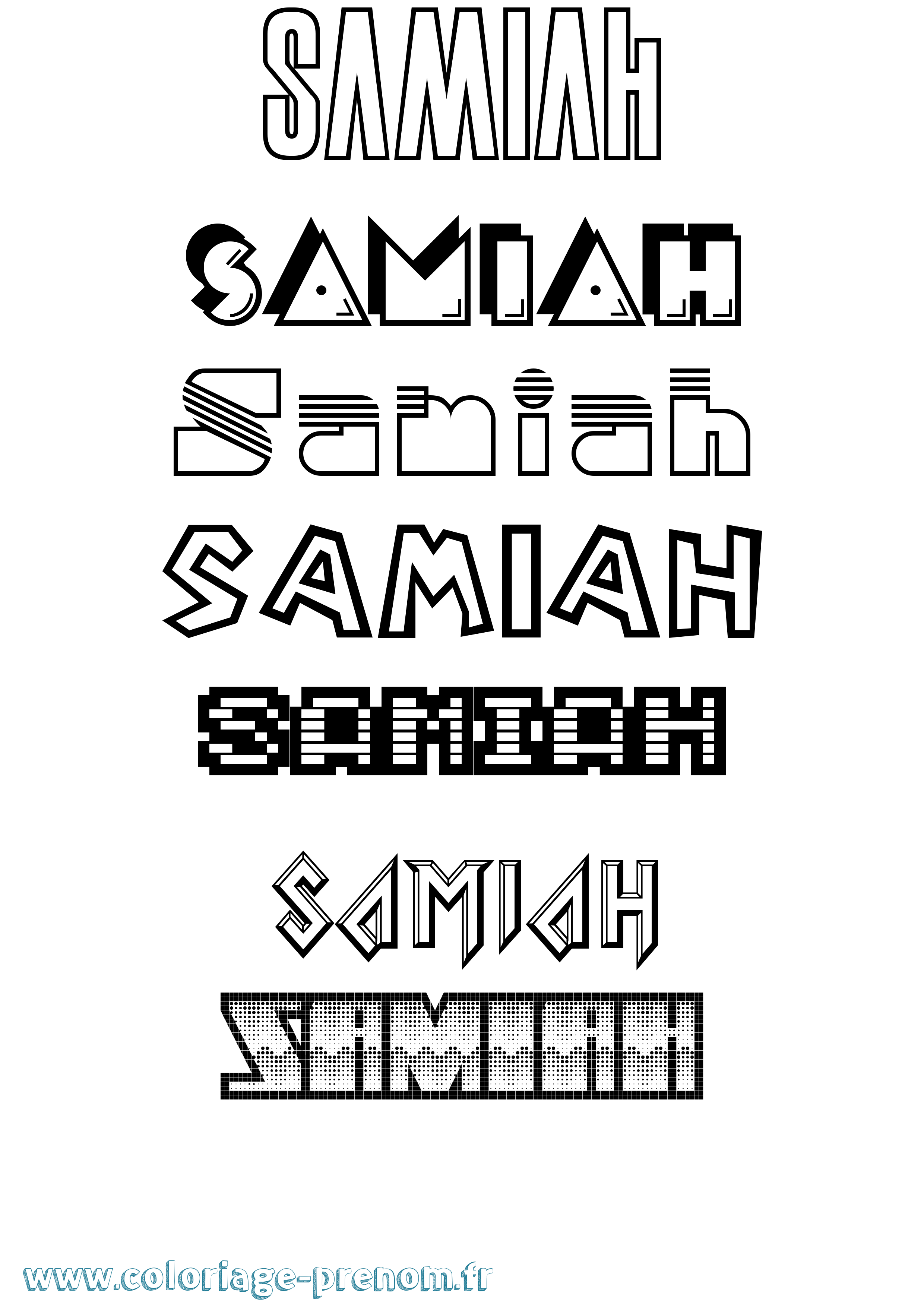 Coloriage Samiah Jeux Vidéos Coloriage prénom Samiah Jeux Vidéos