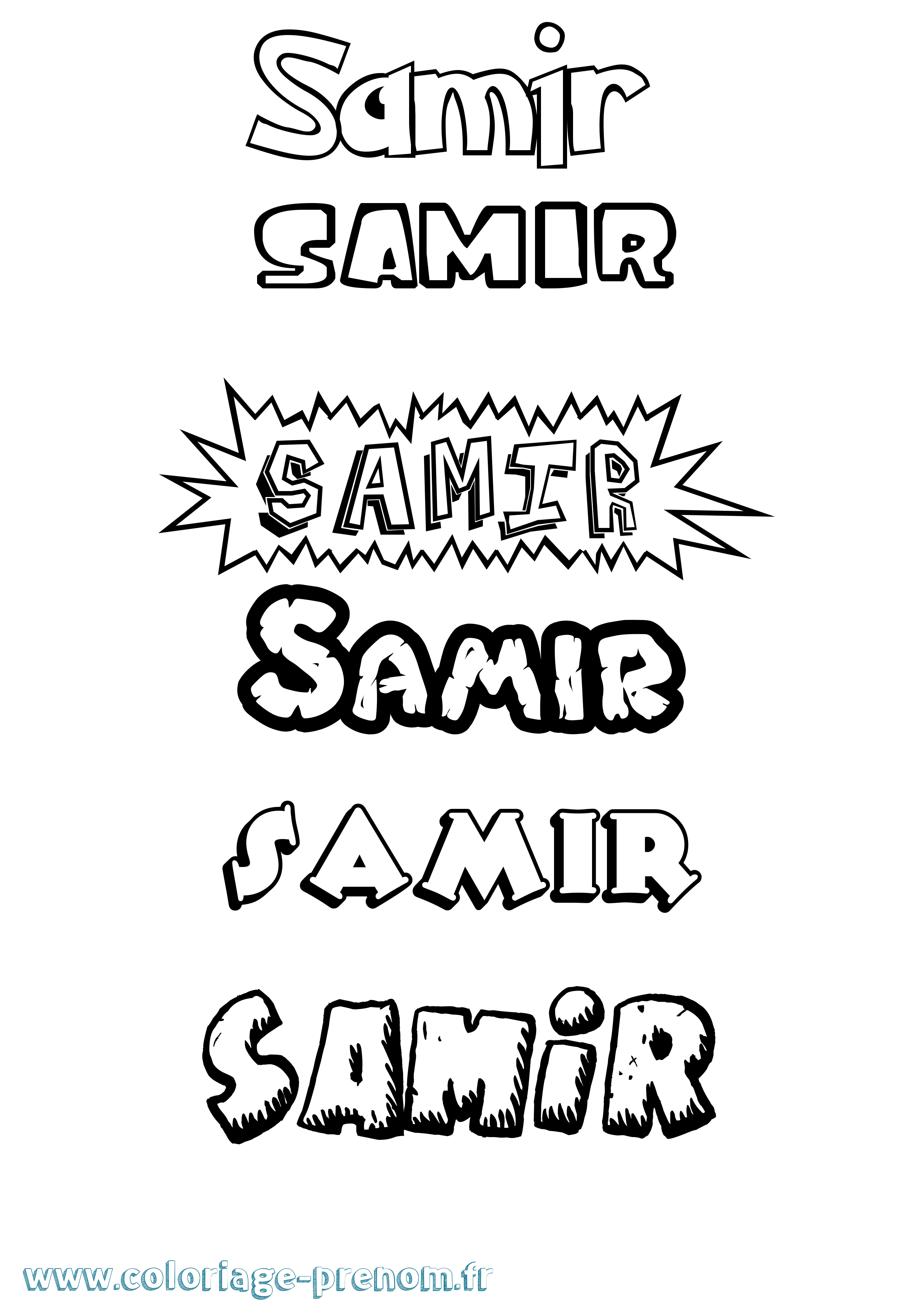 Coloriage prénom Samir Dessin Animé