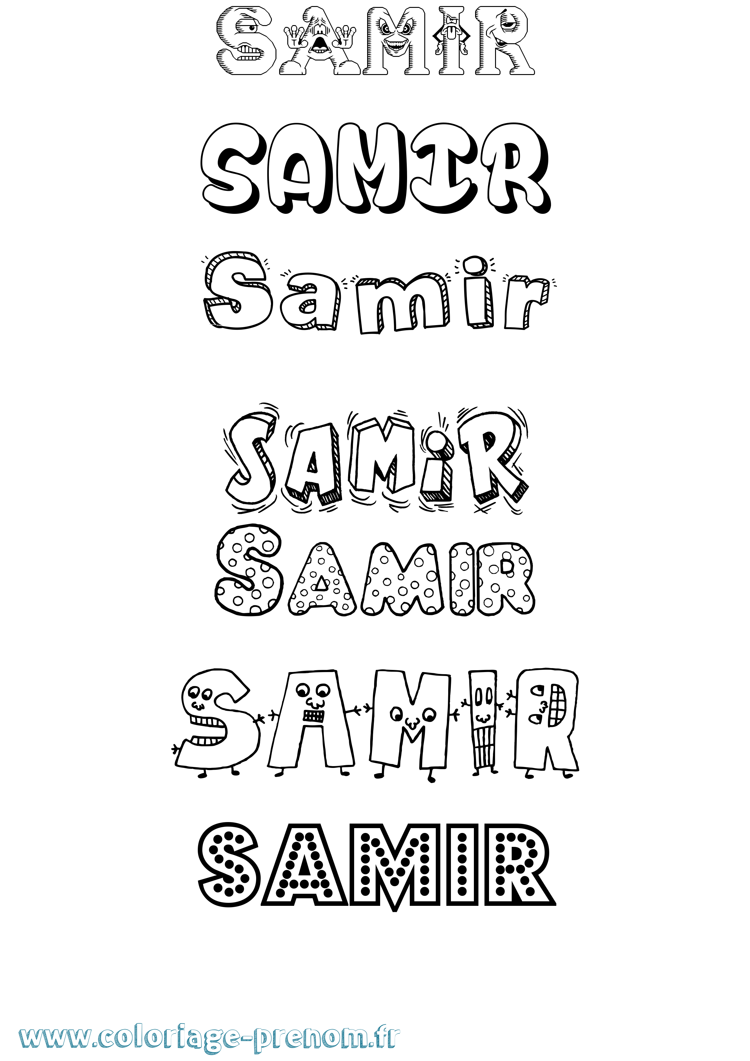 Coloriage prénom Samir Fun