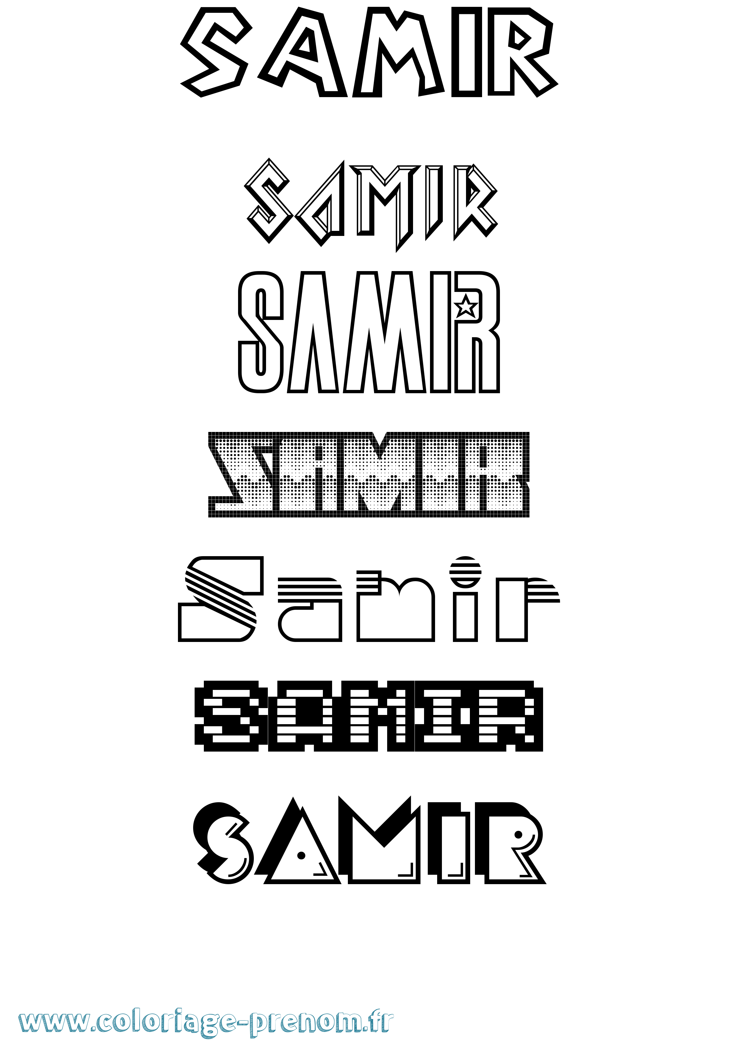 Coloriage prénom Samir Jeux Vidéos