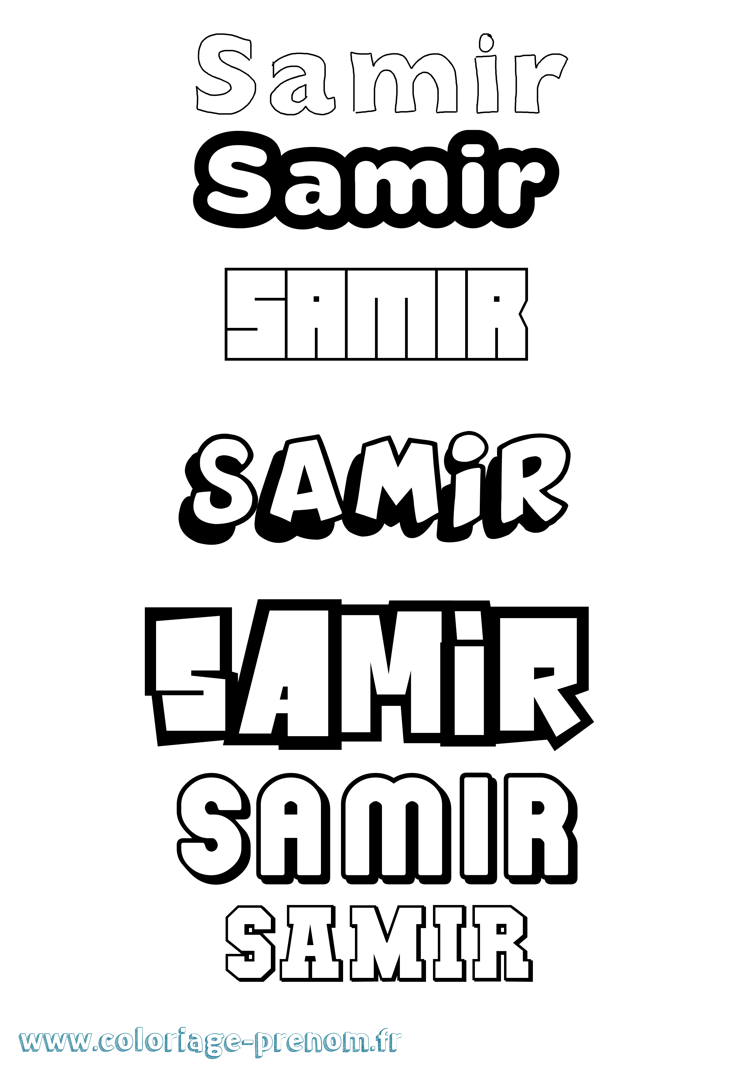 Coloriage prénom Samir Simple