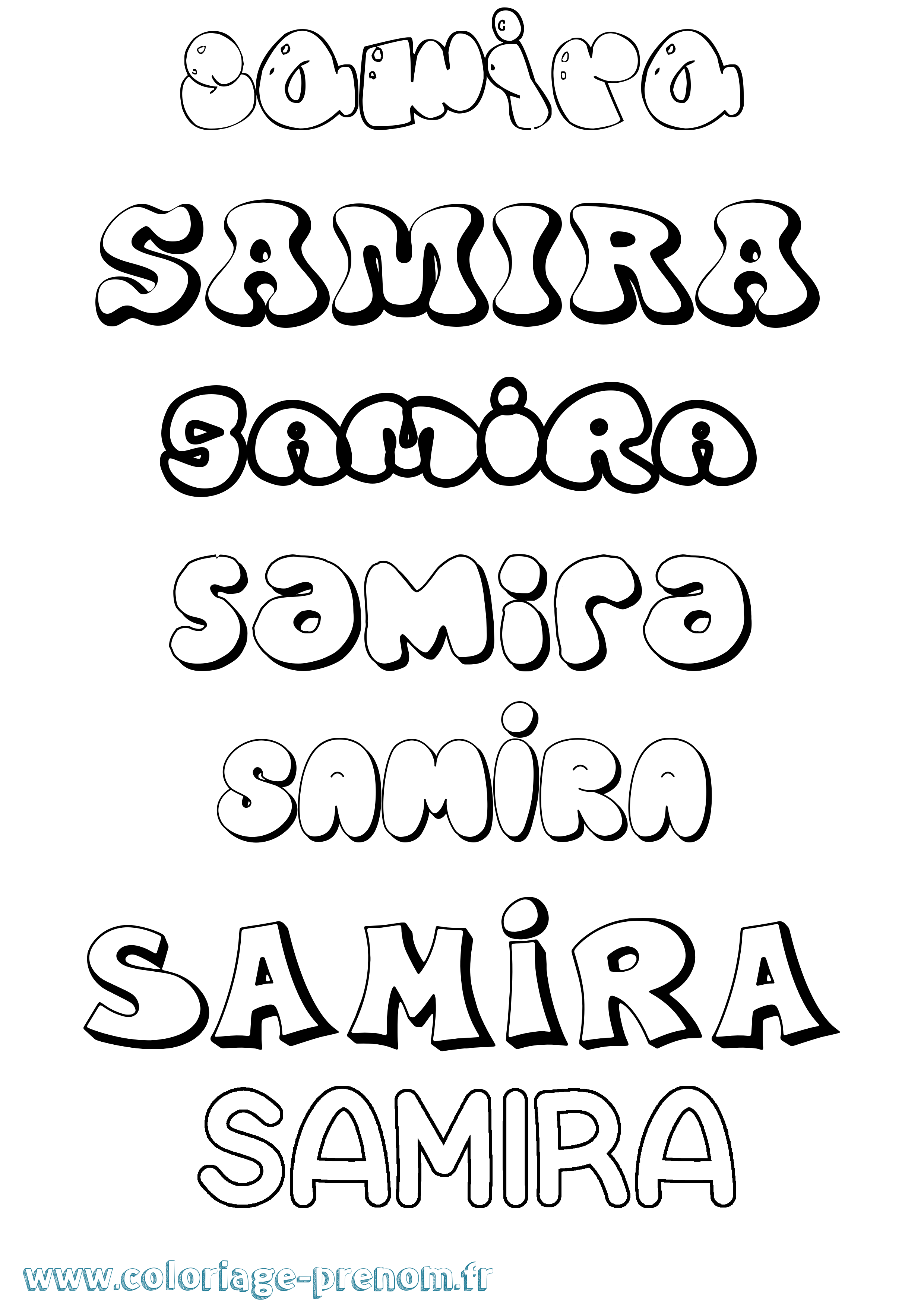 Coloriage Samira Bubble Coloriage prénom Samira Bubble