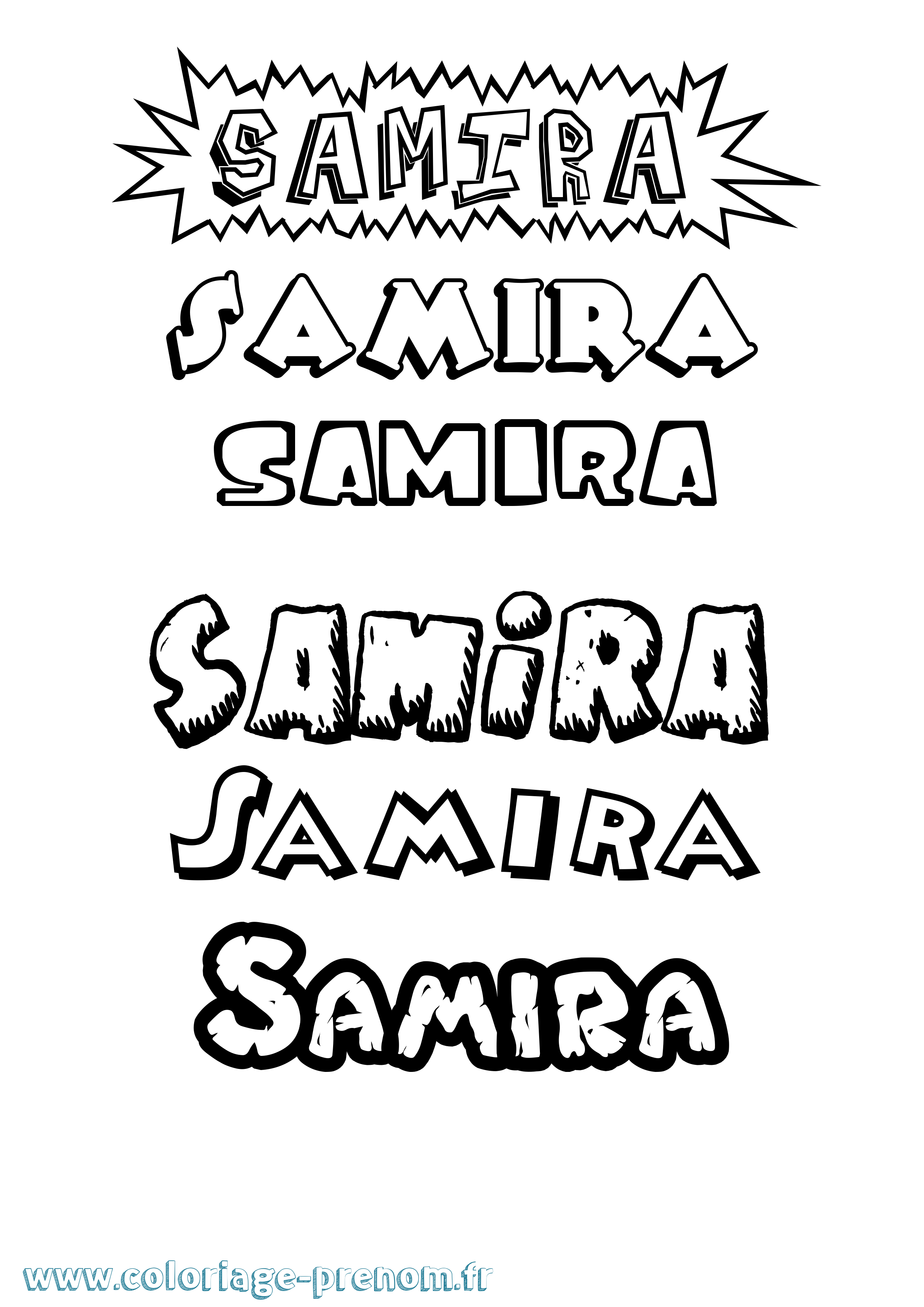 Coloriage Samira Dessin Animé Coloriage prénom Samira Dessin Animé