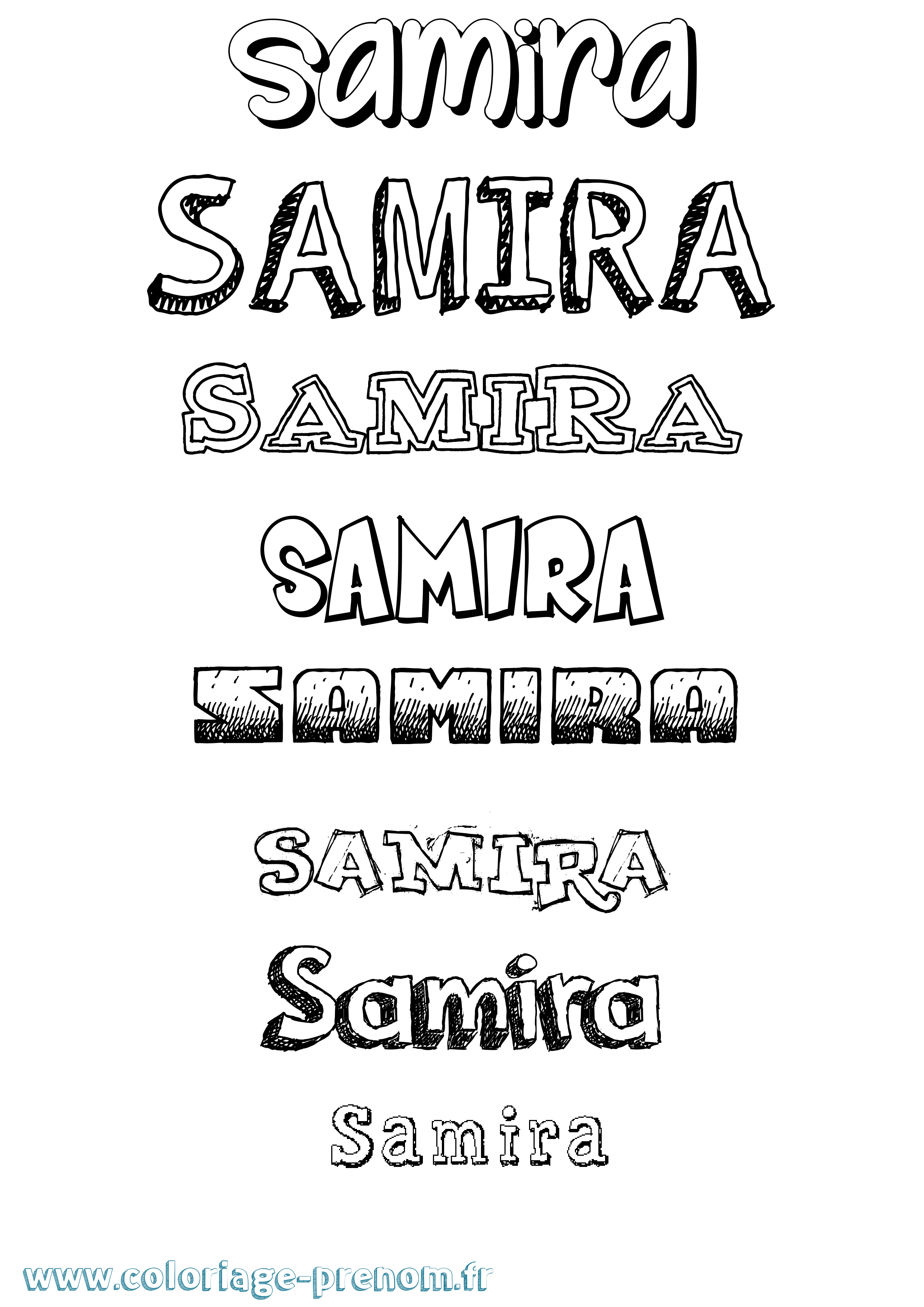 Coloriage prénom Samira Dessiné
