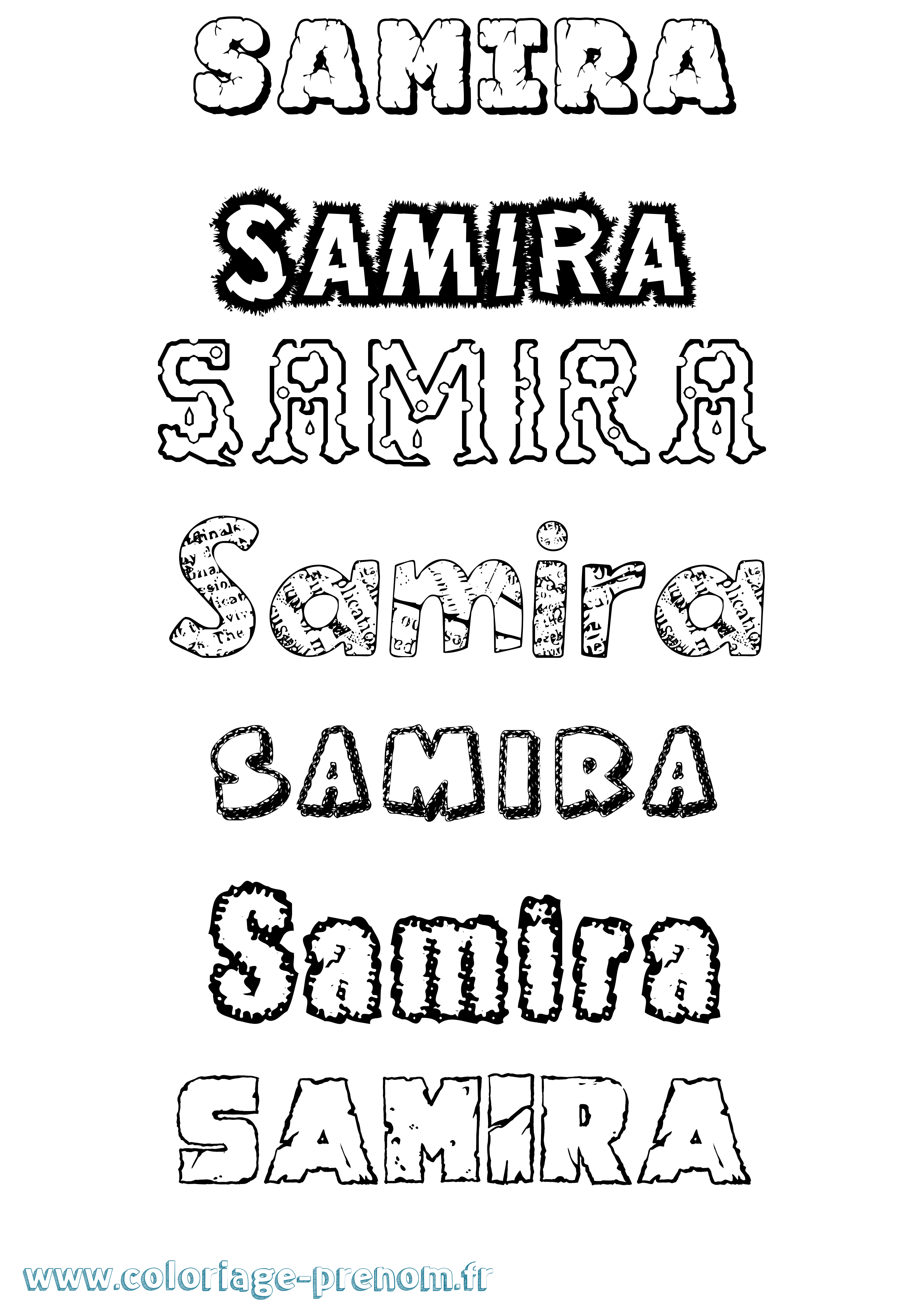 Coloriage prénom Samira Destructuré
