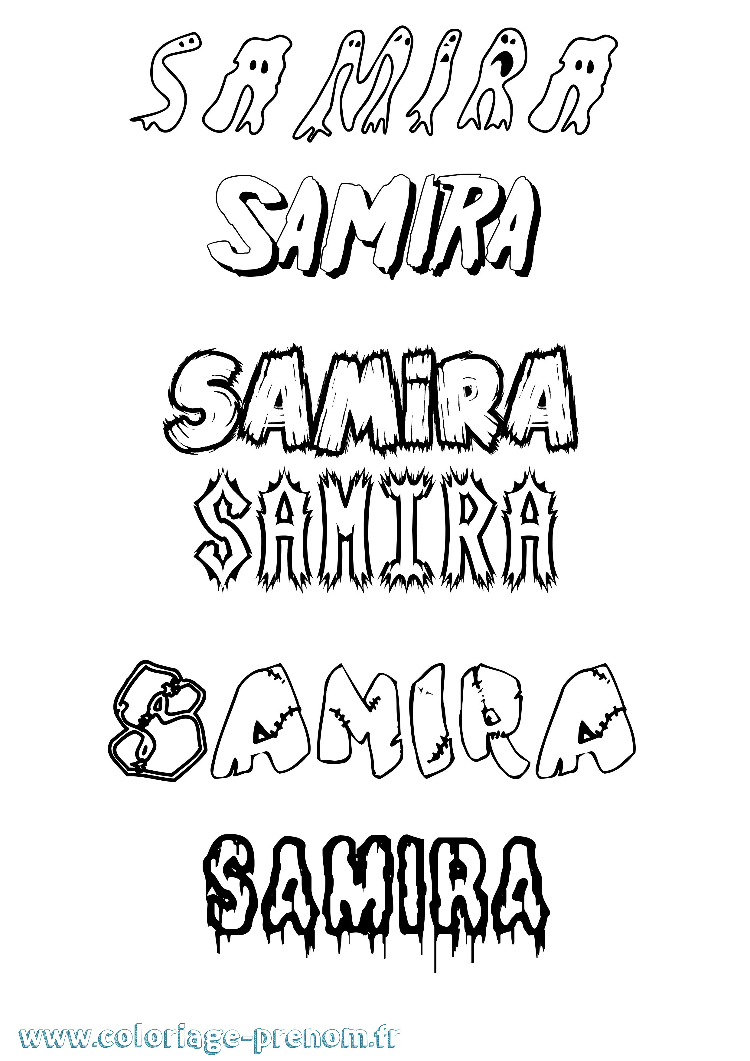Coloriage prénom Samira Frisson