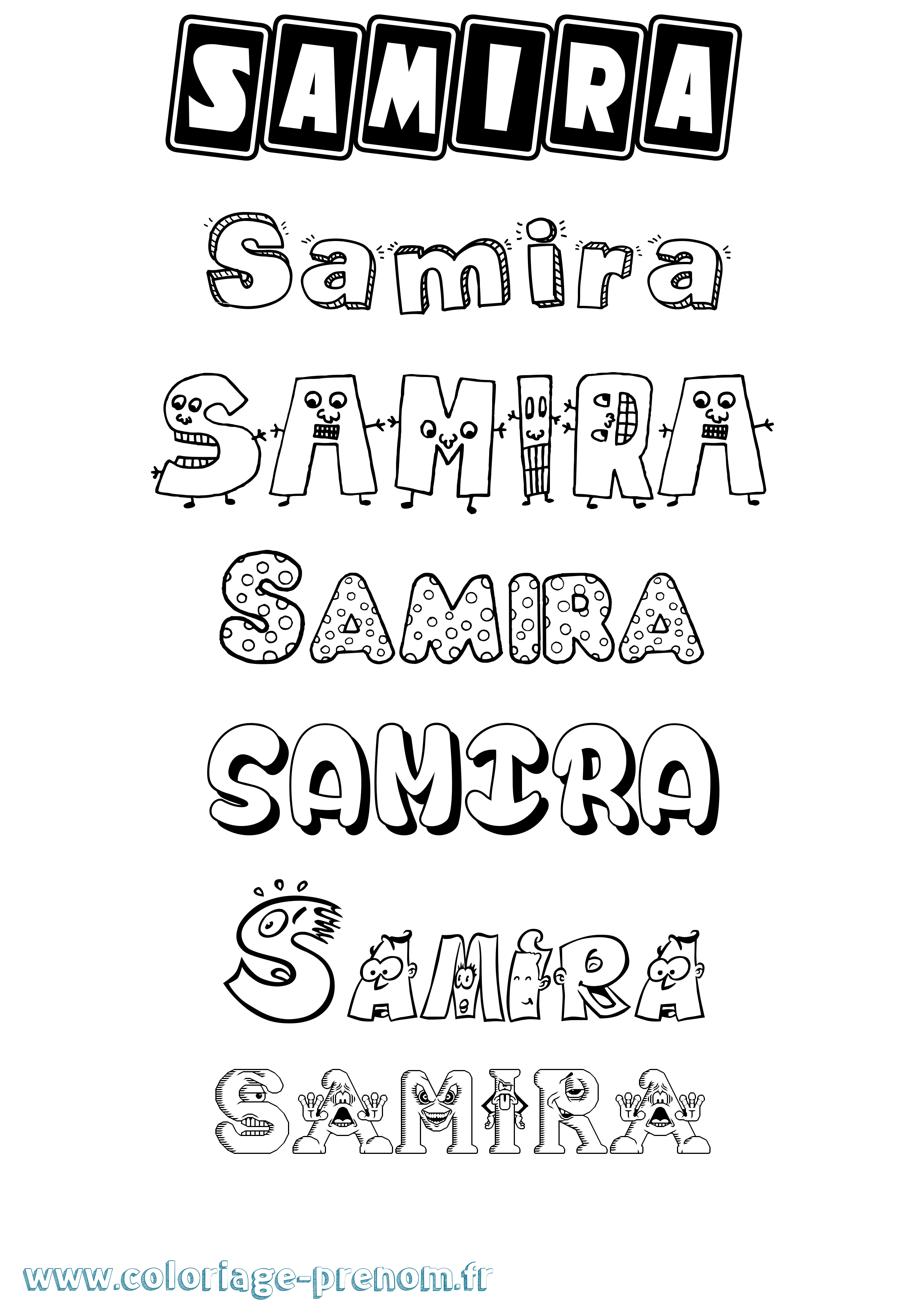 Coloriage prénom Samira Fun