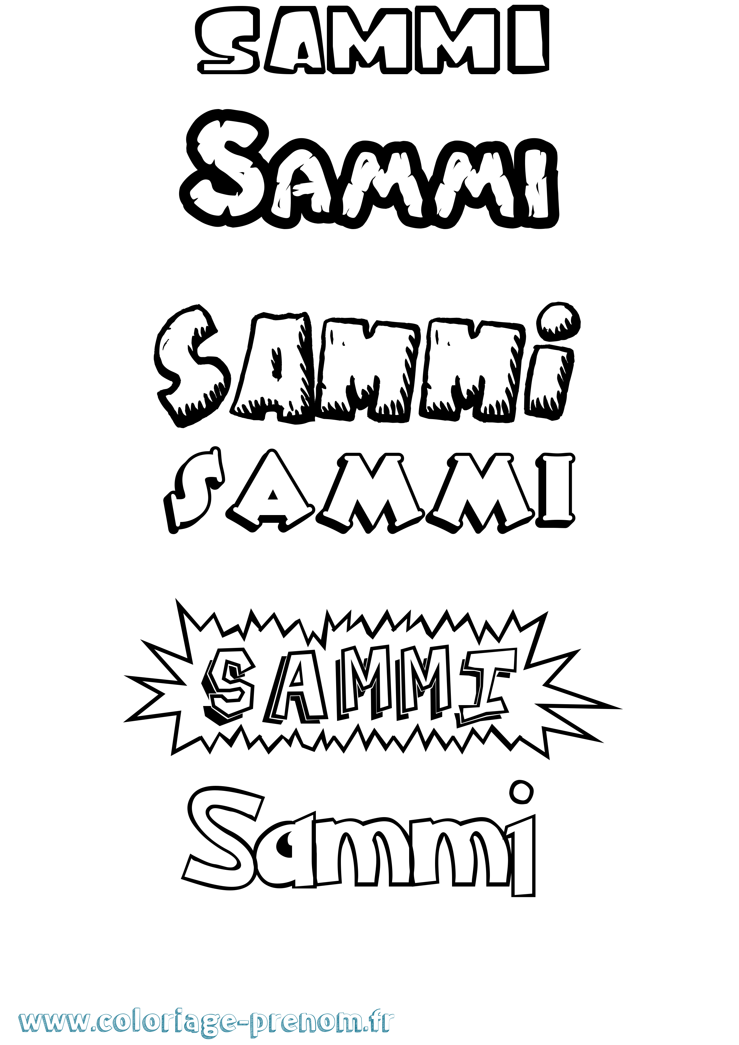 Coloriage prénom Sammi Dessin Animé